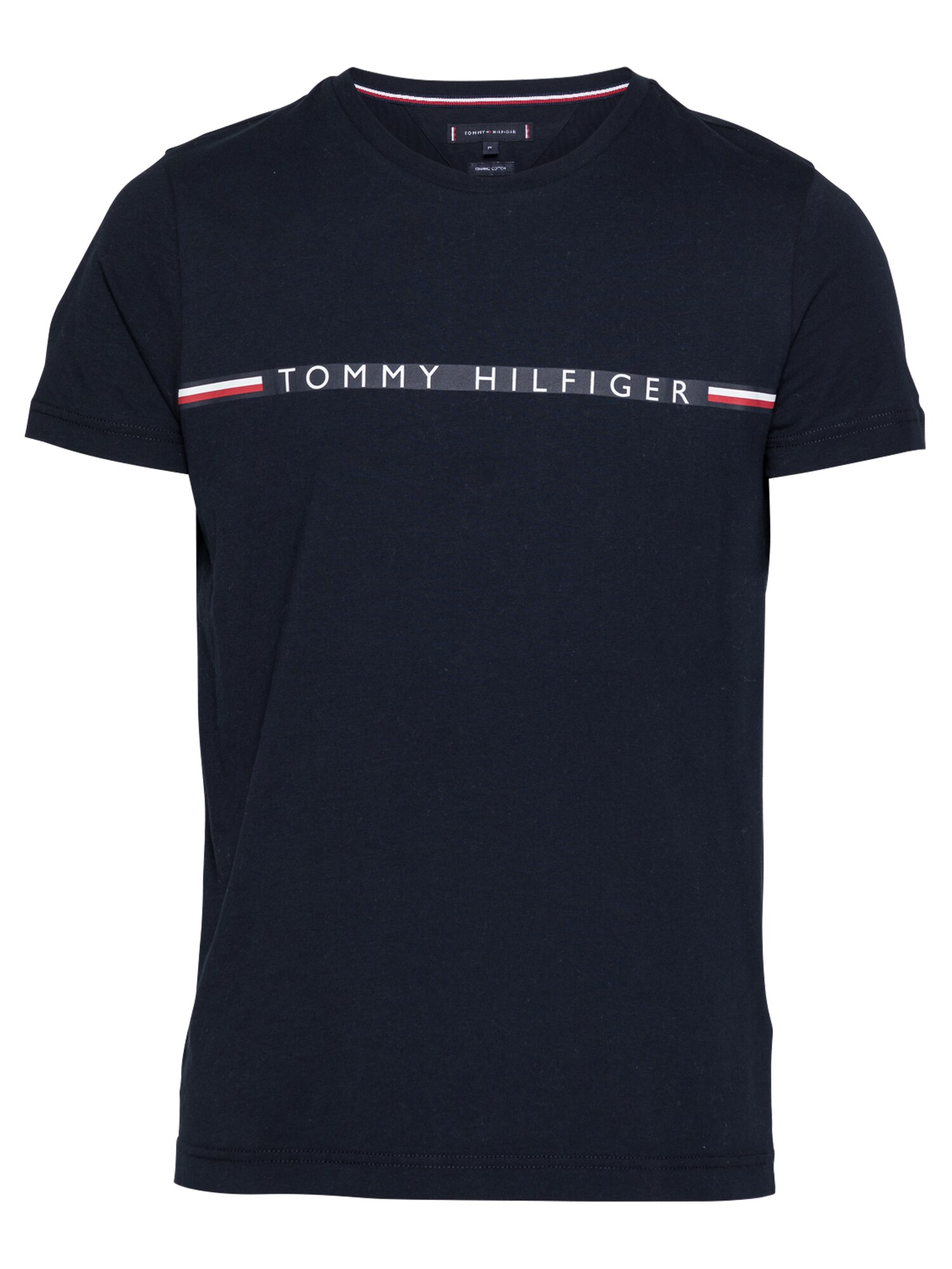 TOMMY HILFIGER Marškinėliai 'MINI STRIPE'  tamsiai mėlyna / balta / raudona