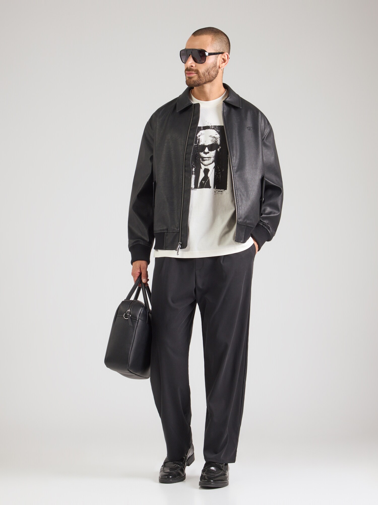 KARL LAGERFELD JEANS Camiseta antracita / negro / blanco – imagen 3