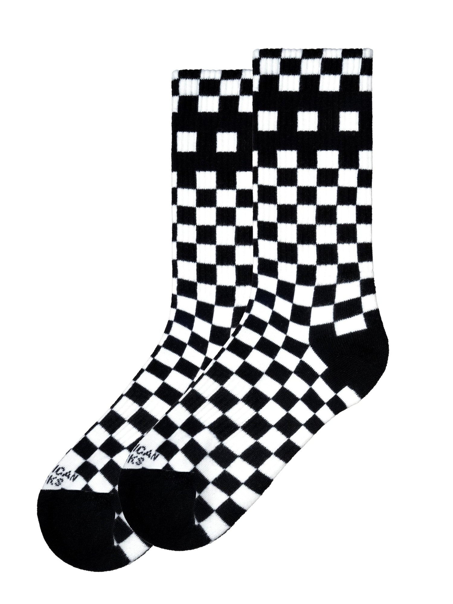 American Socks Calcetines 'Checkerboard B/W - Mid High' blanco