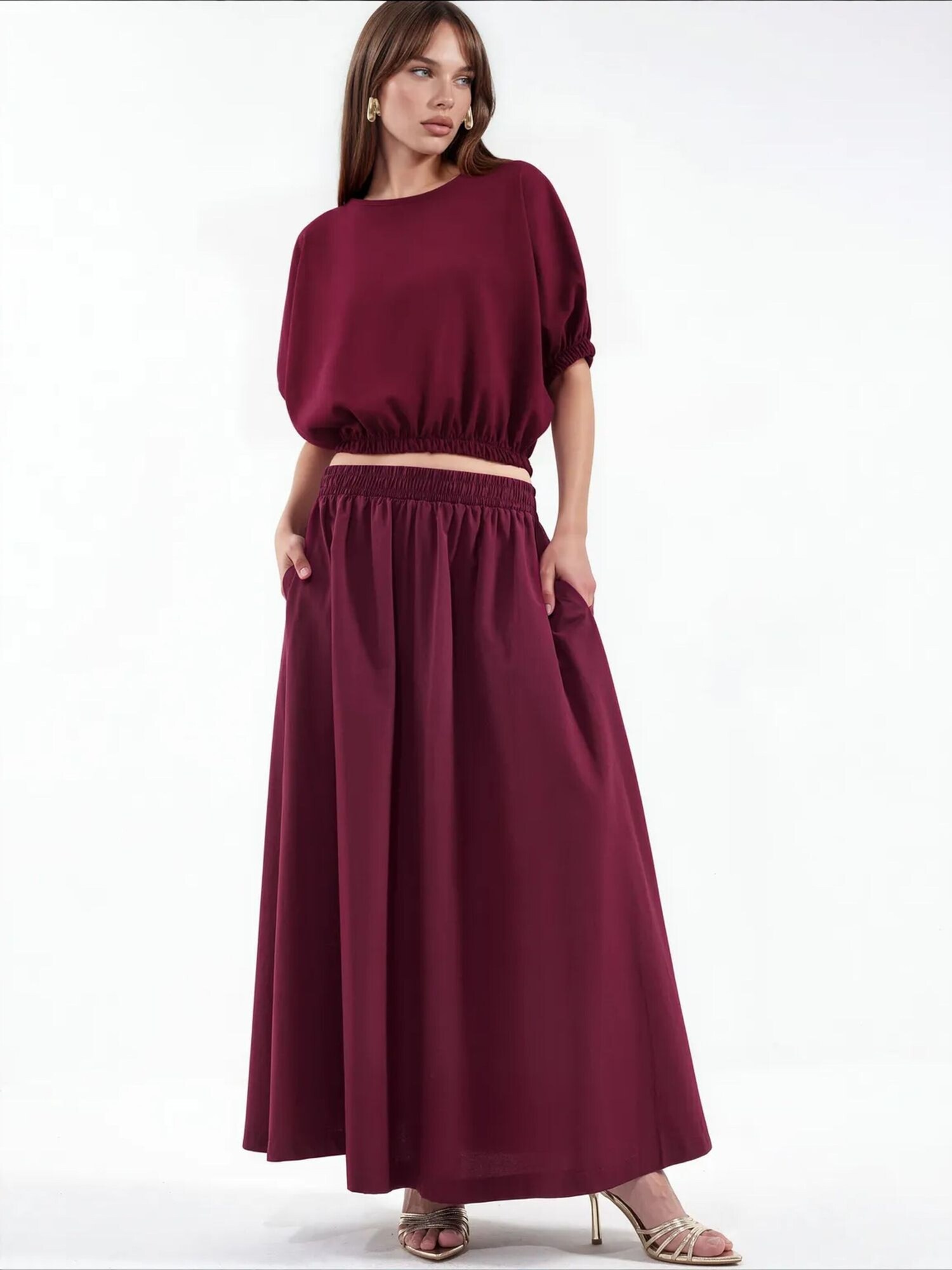 MSN Collection Jednodijelna pidžama 'Zweiteiliges Set' burgund