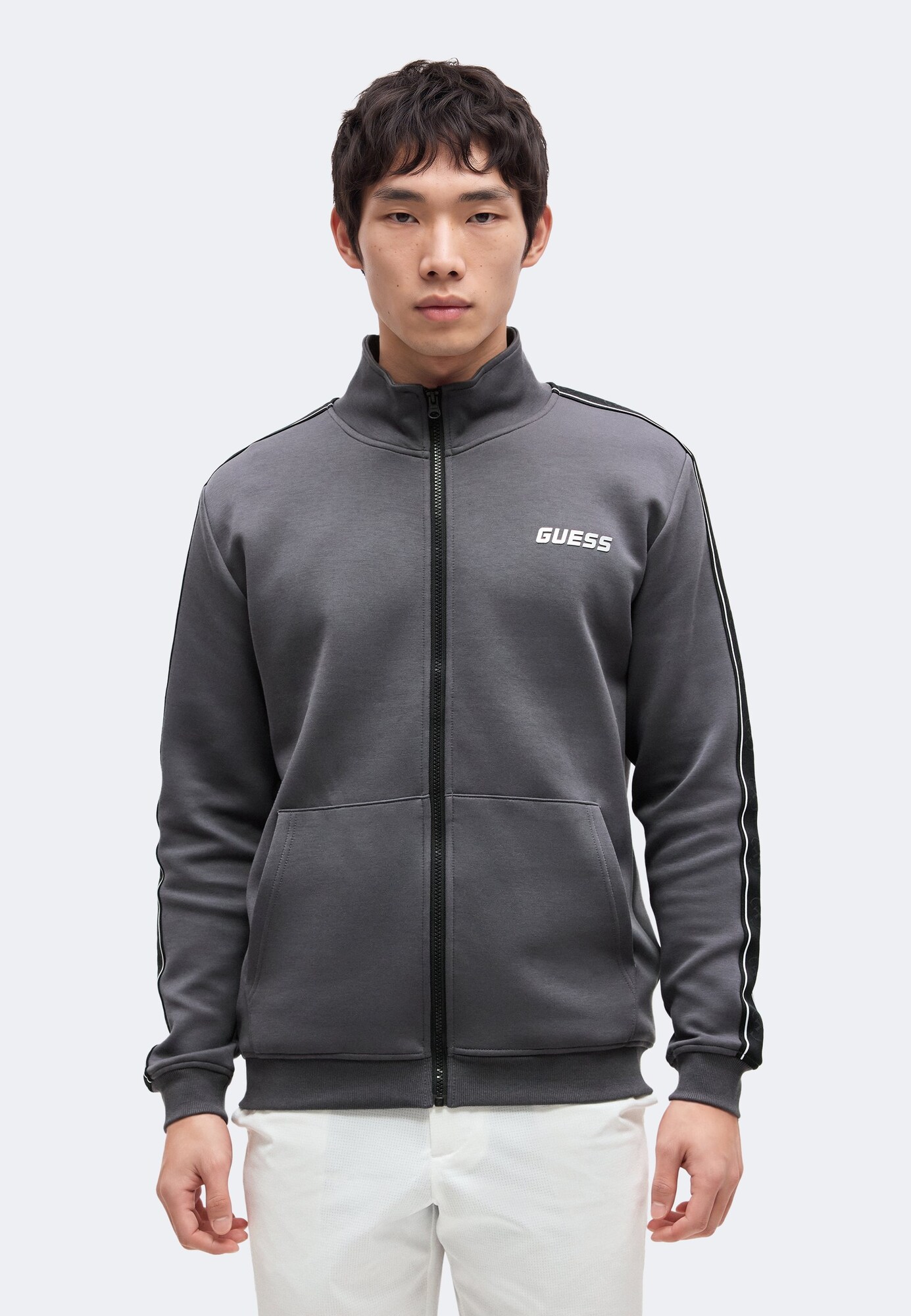 GUESS Sudadera con cremallera deportiva 'MICKEY'  gris oscuro / negro / blanco – imagen 3