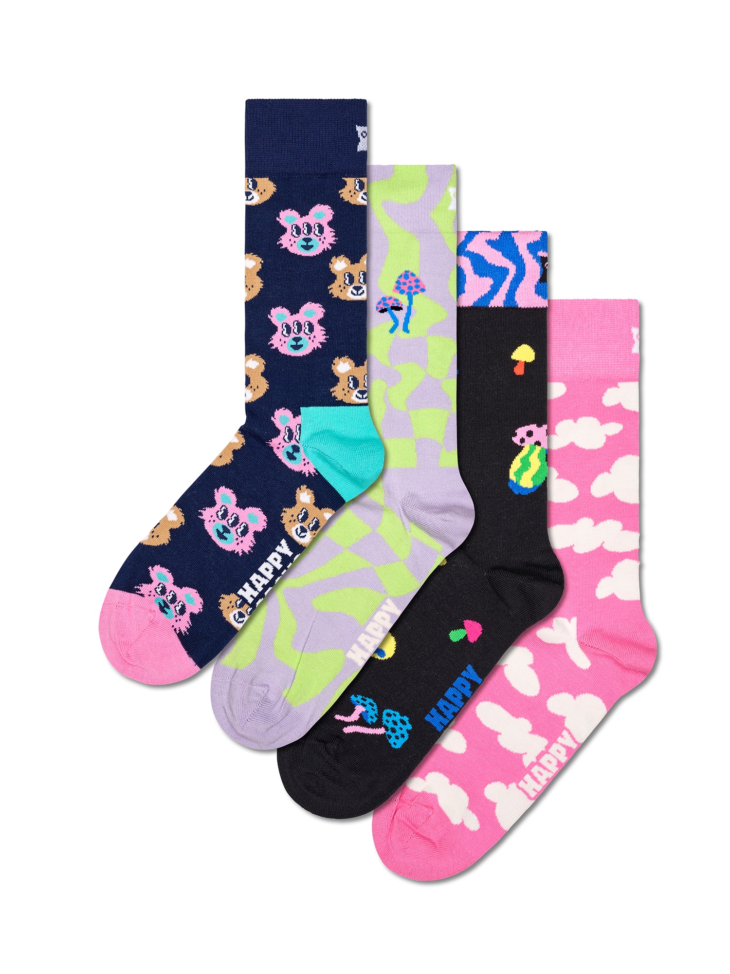Happy Socks Șosete 'Happy In Wonderland'  bleumarin / mov pastel / roz / negru