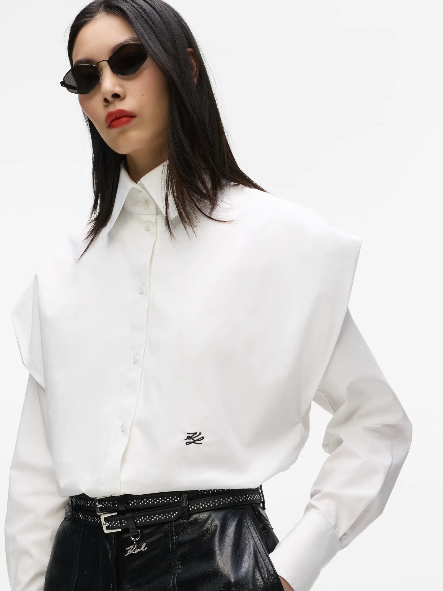 Karl Lagerfeld Blusa negro / blanco – imagen 16