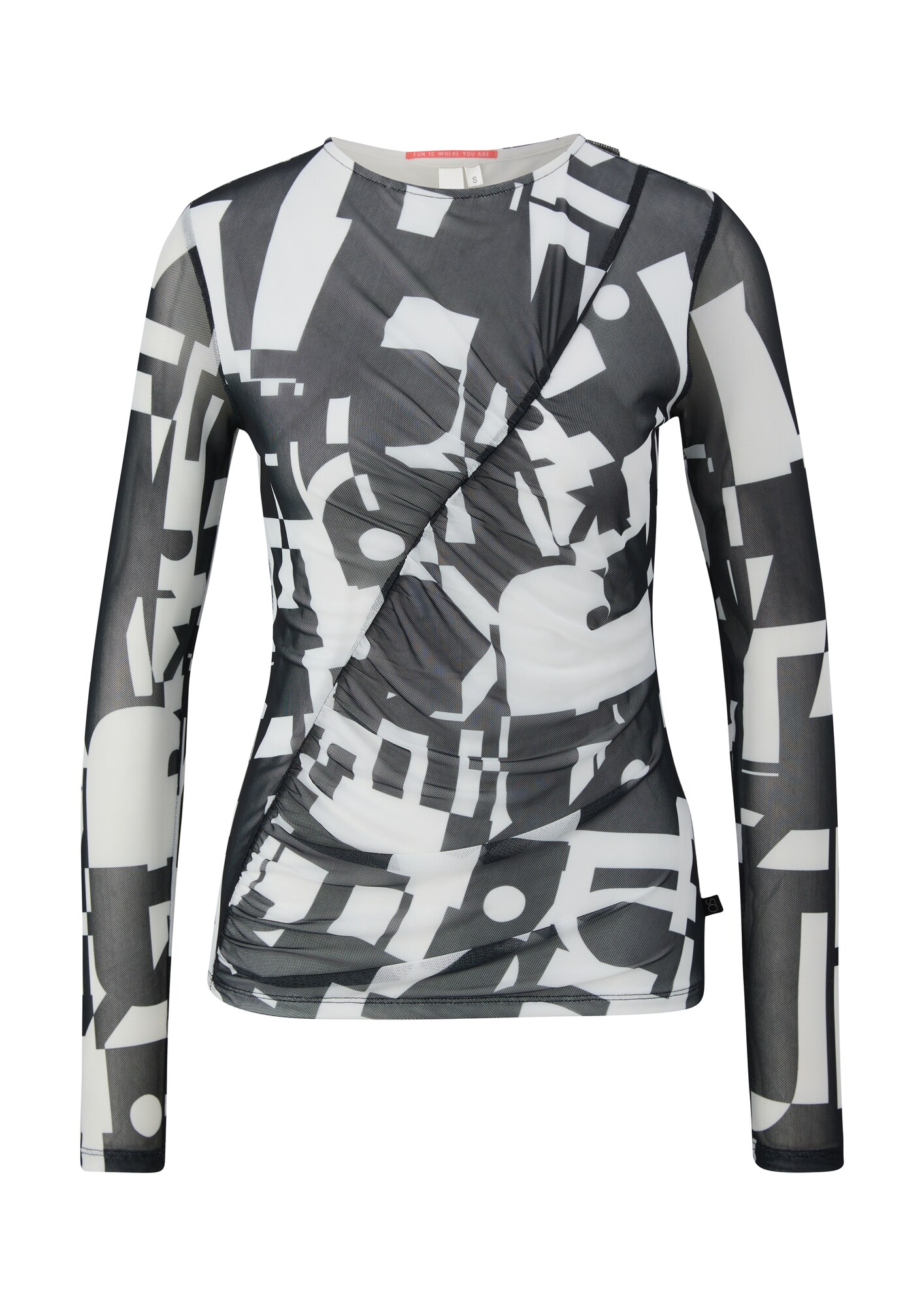 Qs Blouse Zwart / Wit