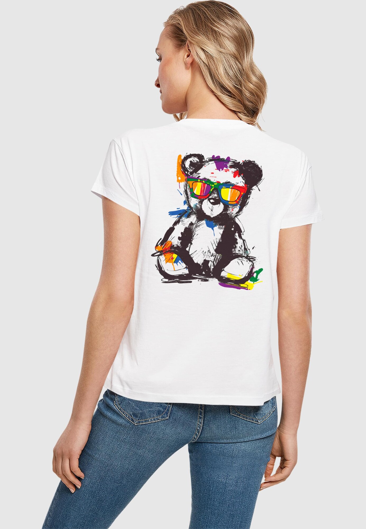 Merchcode Tričko 'Love Teddy' žltá / červená / čierna / biela (obrázok 5)