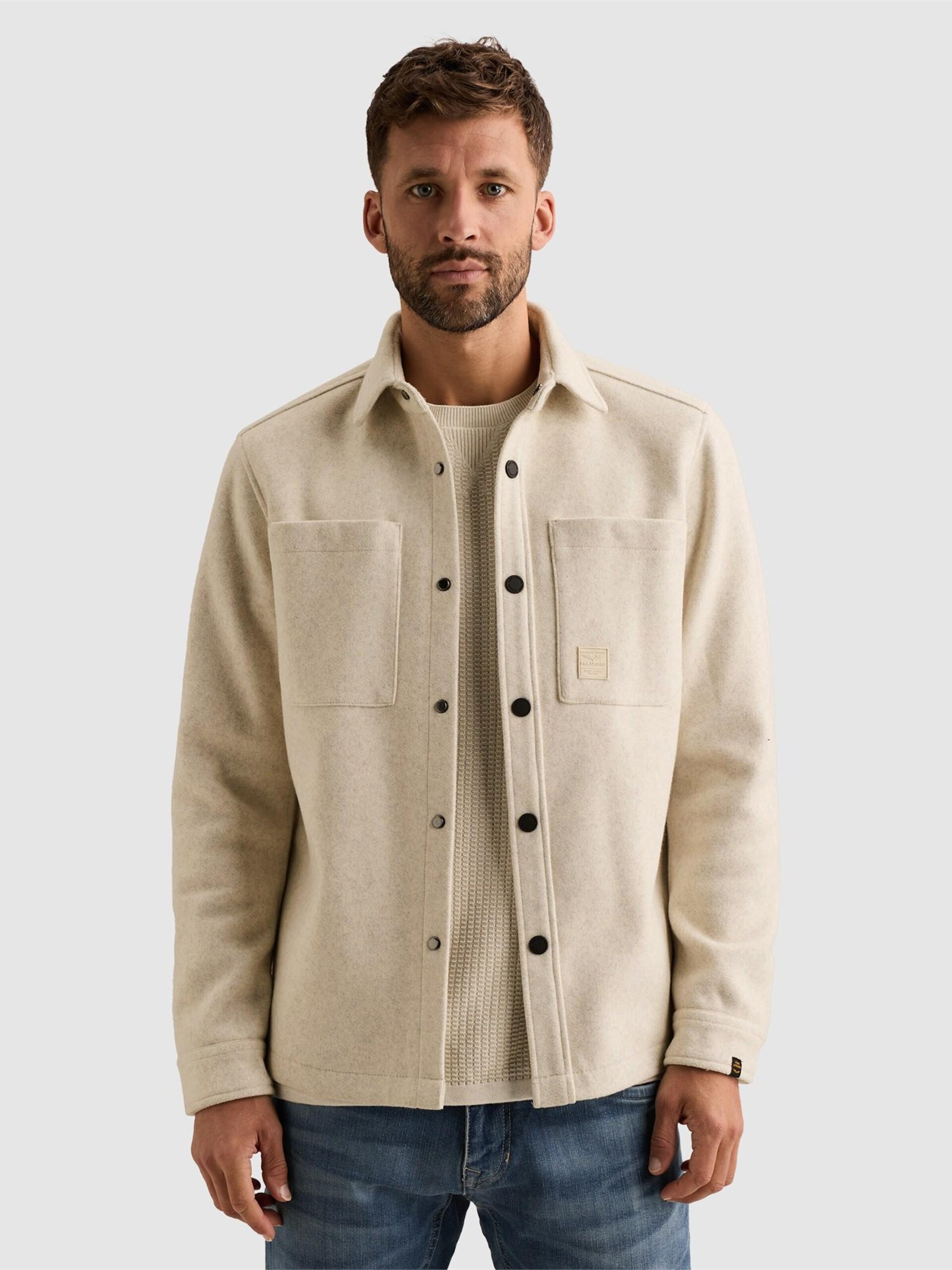 PME Legend Skjorta 'Overshirt with wool look and chest pockets' herr