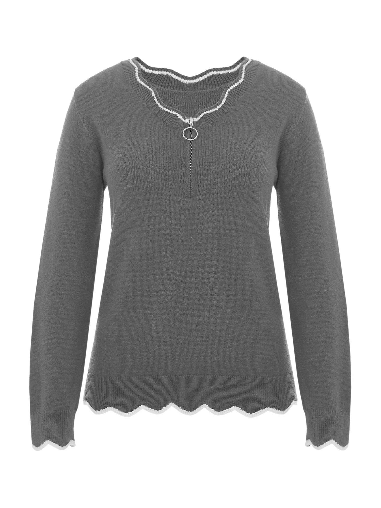 Imily Bela Pulover  gri / alb