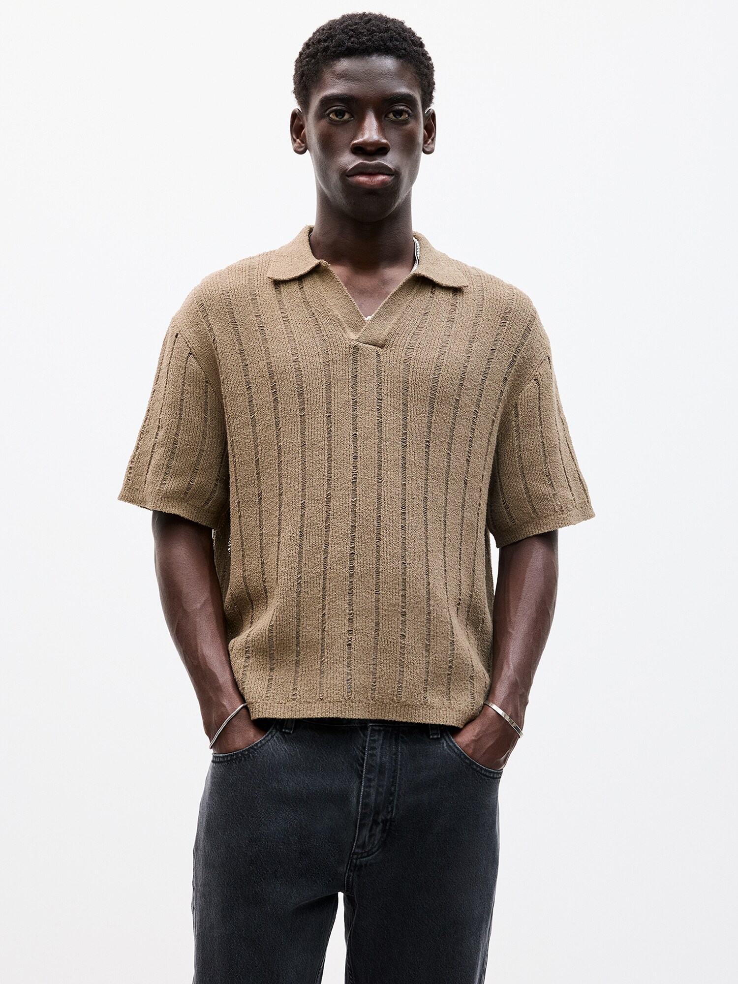 Pull&Bear Póló  világosbarna termék 2. képe