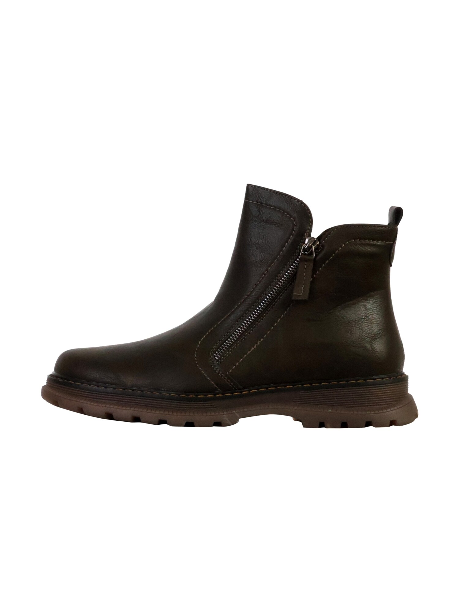 The Divine Factory Botas de tobillo 'Stiefeletten mit Reißverschluss' caqui