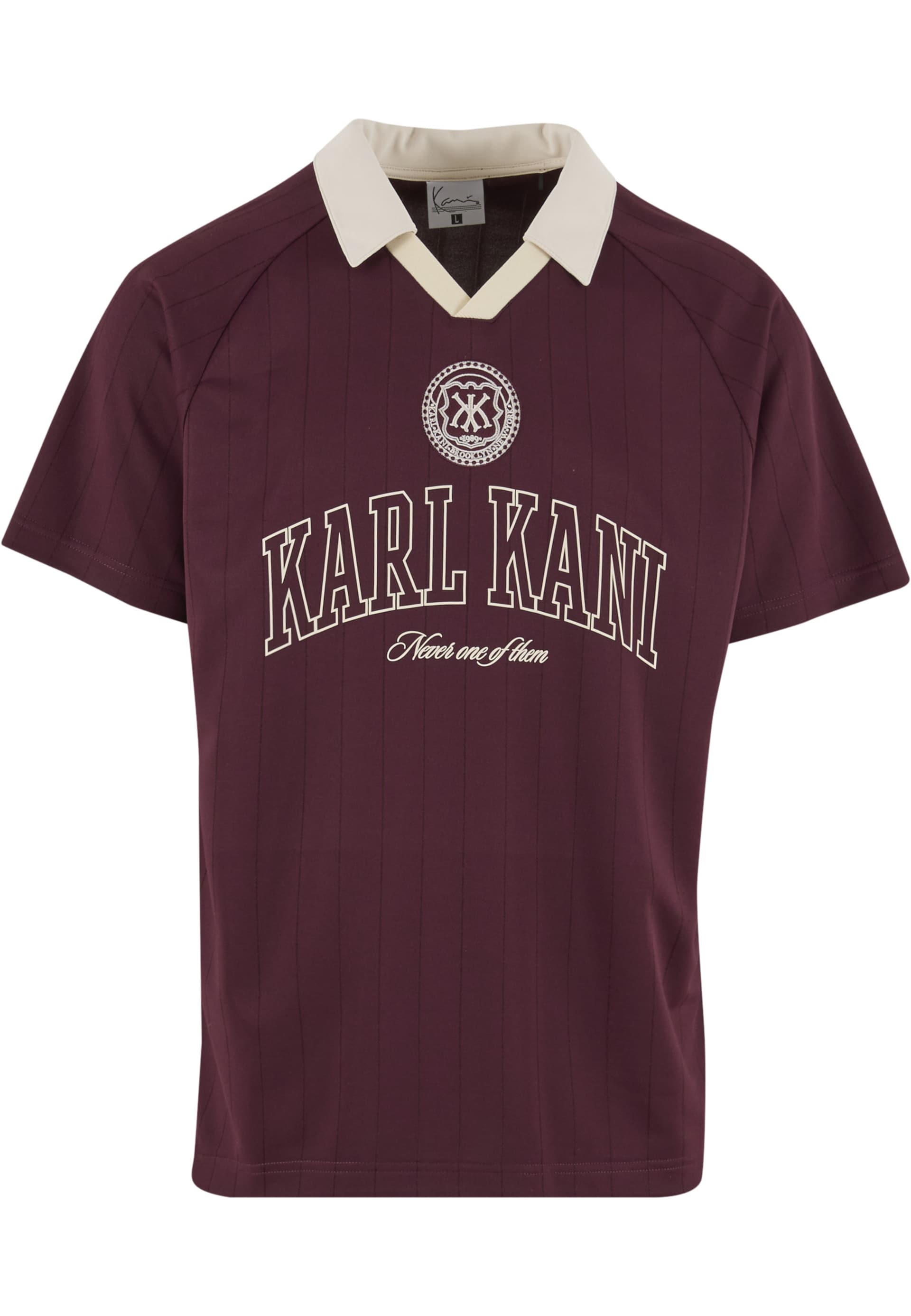 Karl Kani T-shirt 'Heritage' ljusbeige / vinröd herr