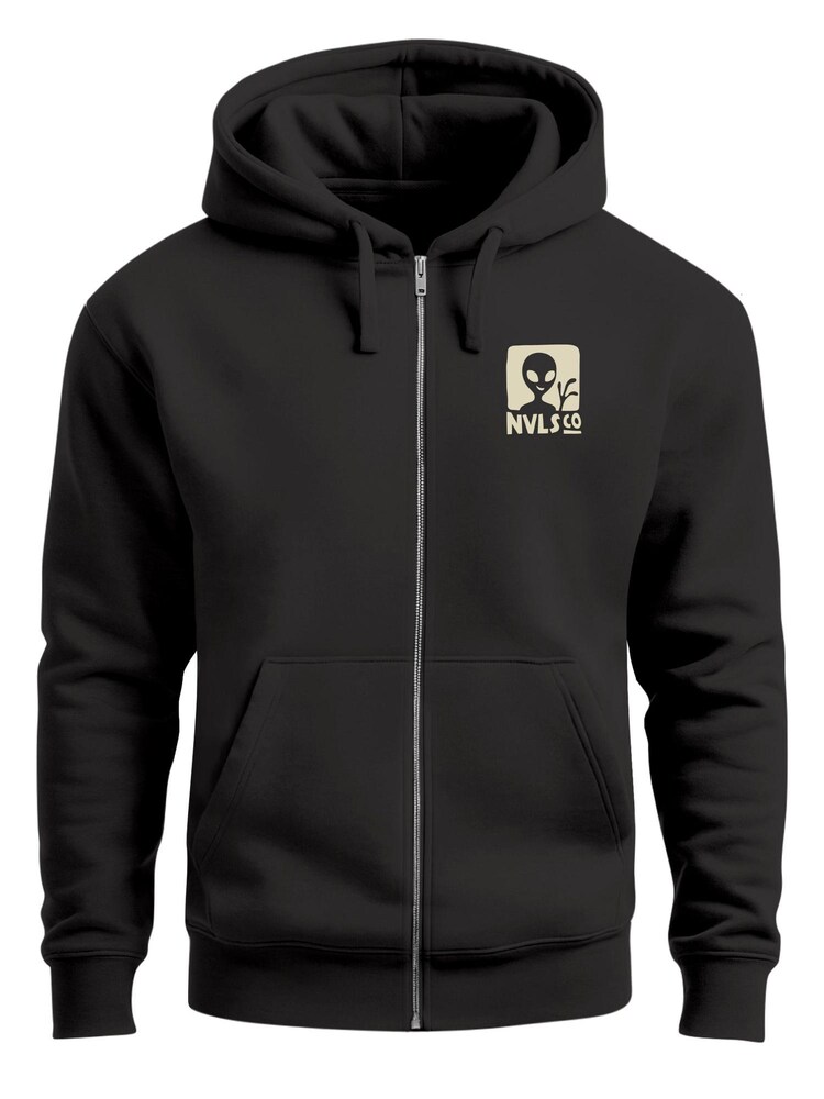 Neverless Sweatjacke 'Ufo Waschbär' Herren Größe 5XL schwarz