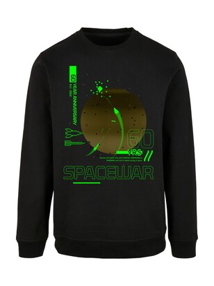 F4NT4STIC Sweatshirt ‘Retro Gaming SpaceWar’ Bruin / Neongroen / Zwart