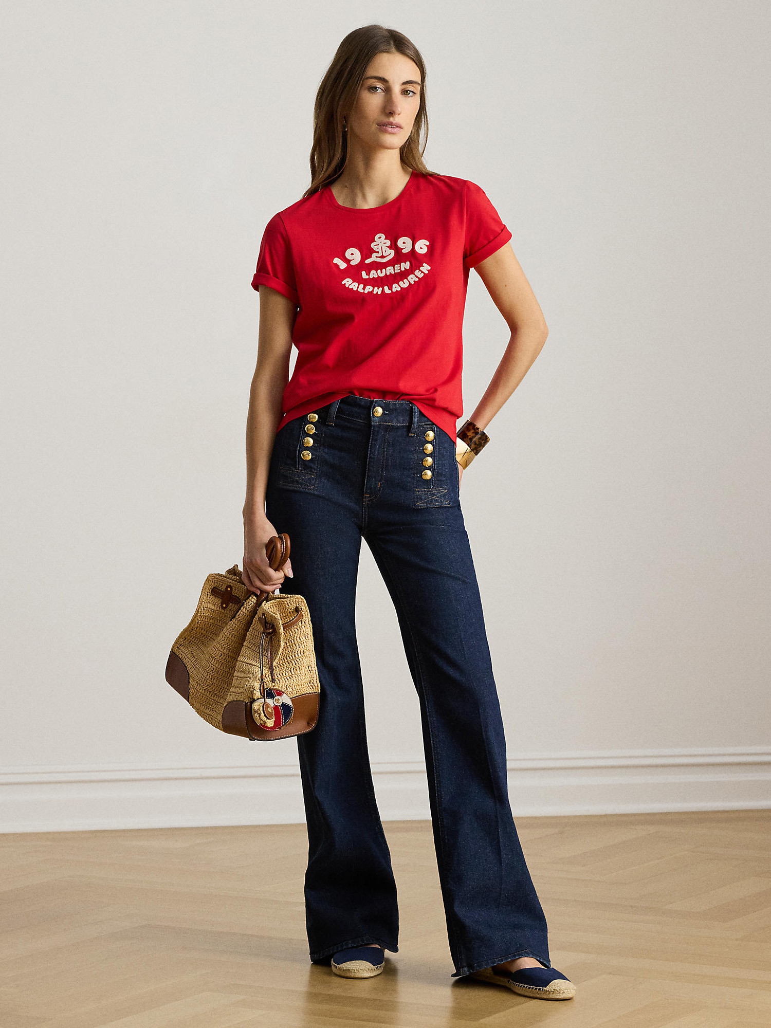 Lauren Ralph Lauren Camiseta  rojo / blanco – imagen 4