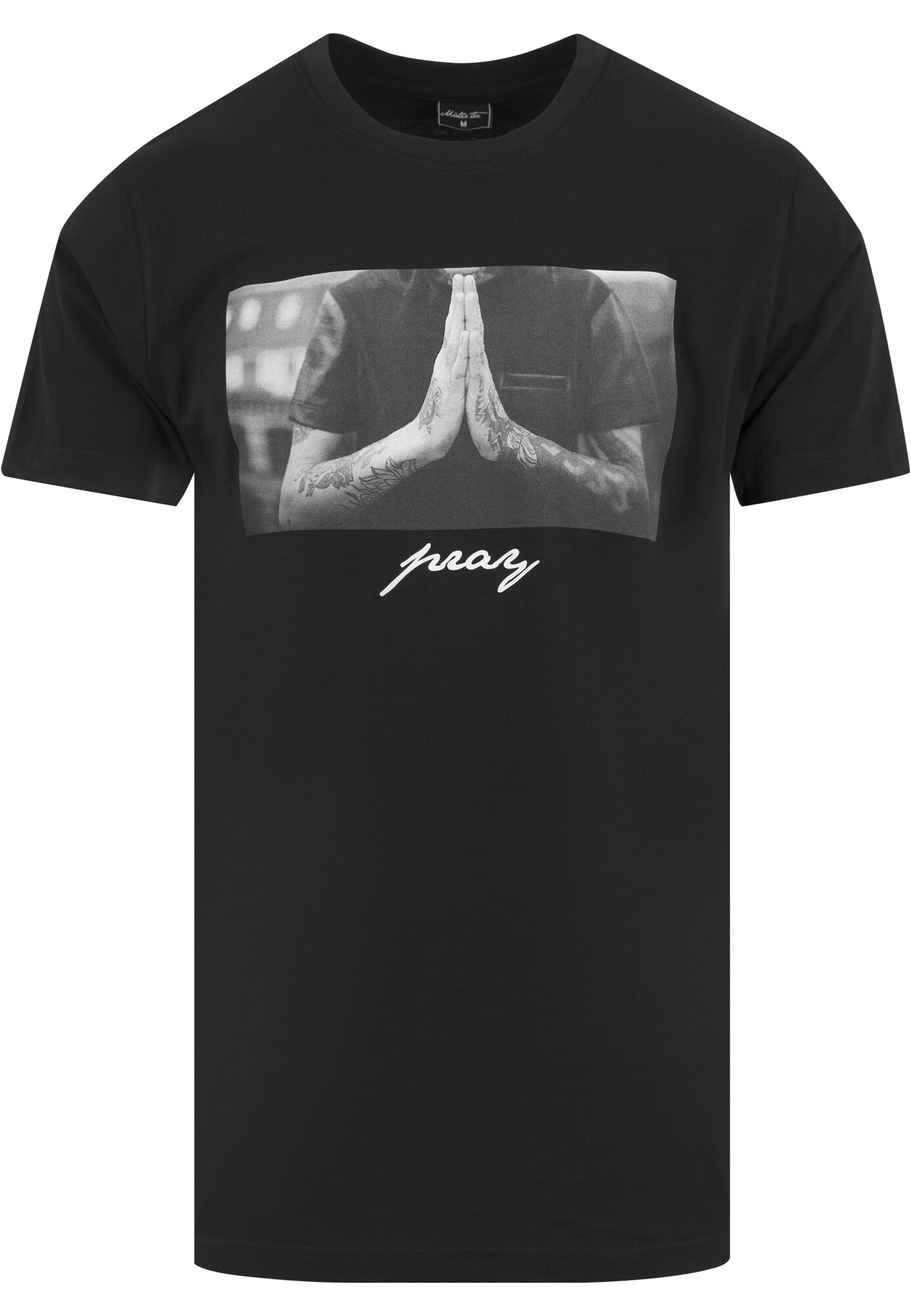 Mister Tee Marškinėliai 'Pray'  juoda / pilka