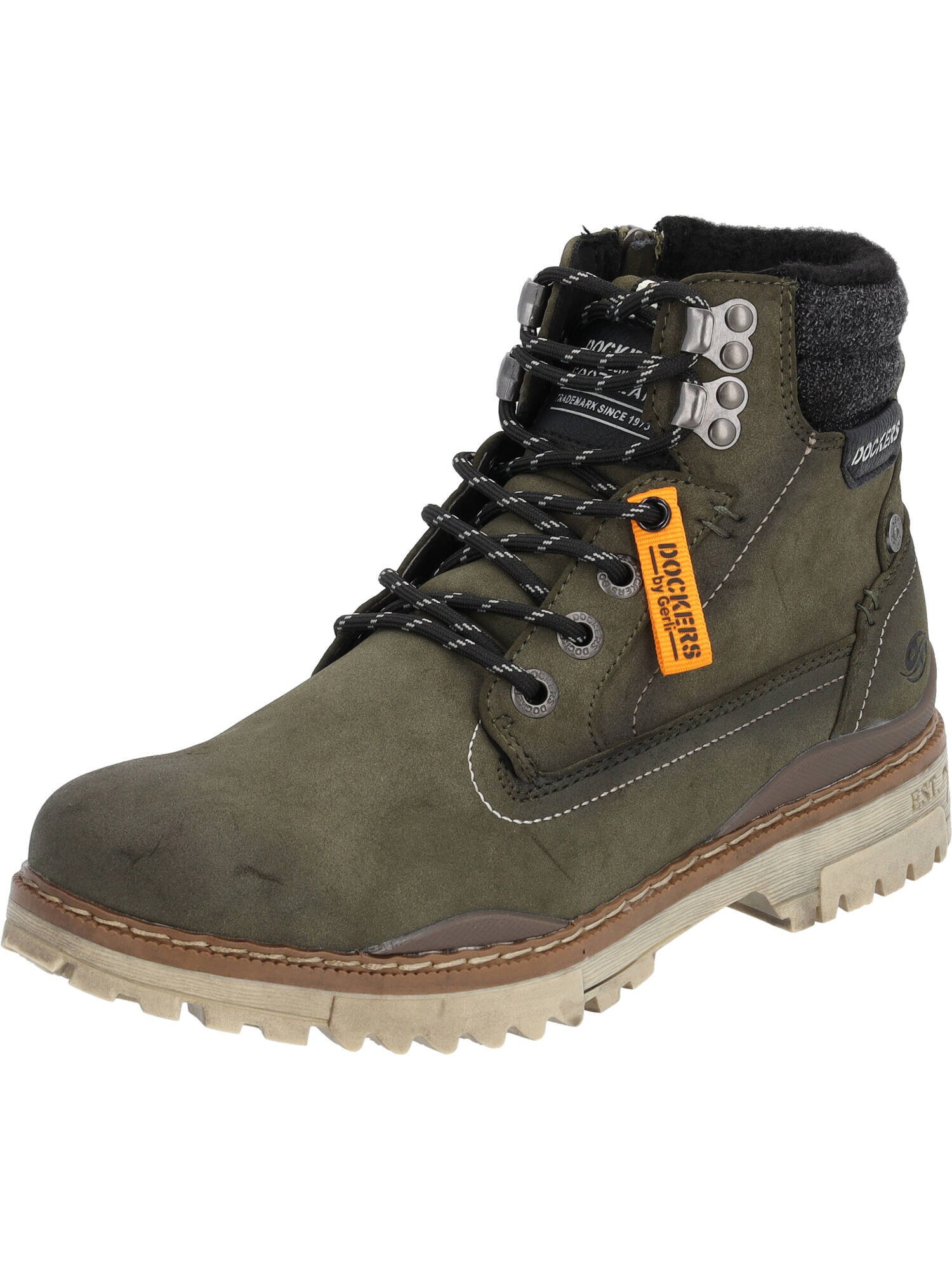 Dockers by Gerli Bocanci cu șireturi  oliv / negru amestecat