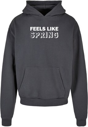 Merchcode Sweatshirt ‘Spring – Feels Like’ Donkergrijs / Wit