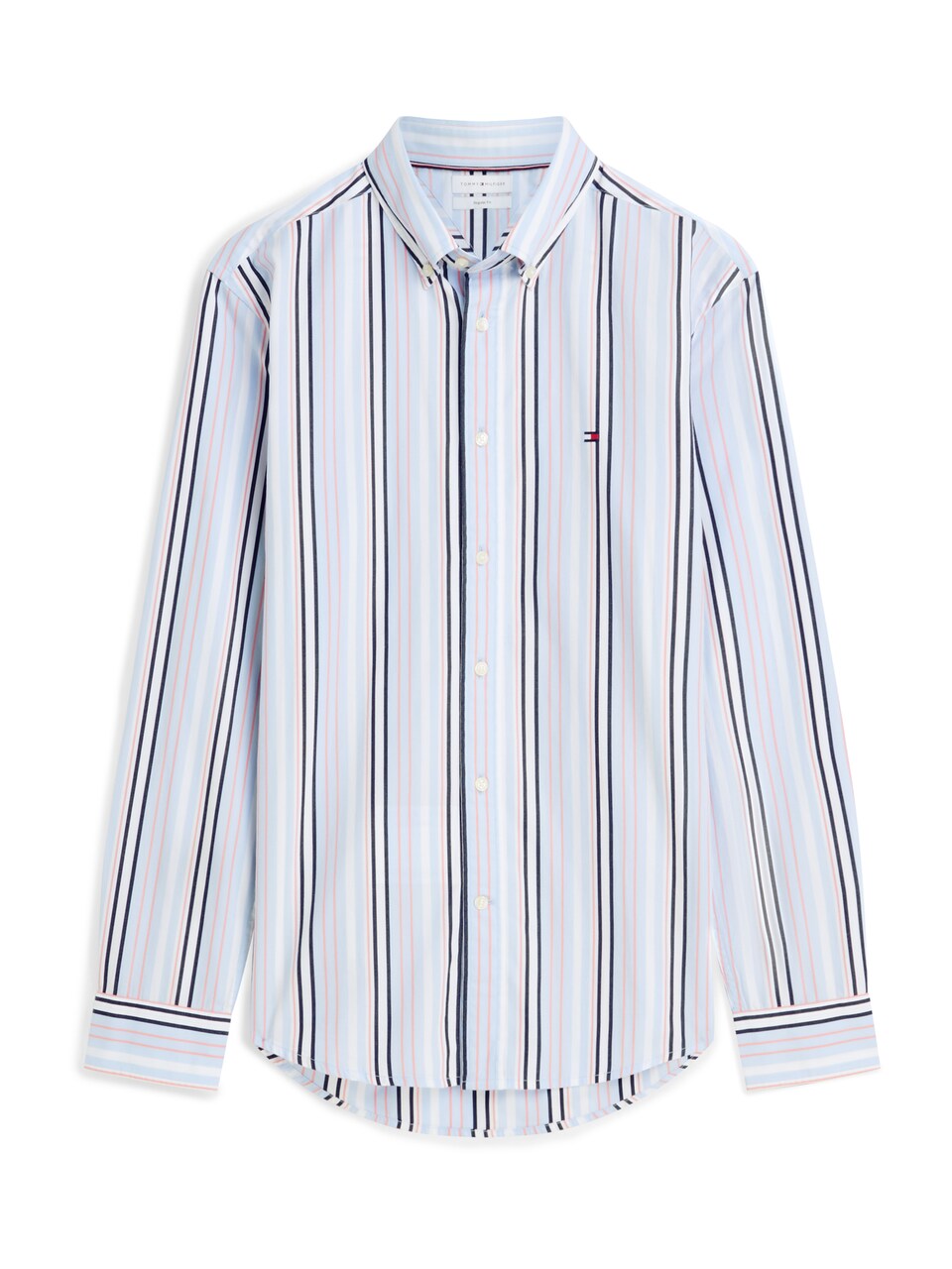 Skjorta 'Regular Fit Multicolour Stripe' marinblå / ljusblå / rosa