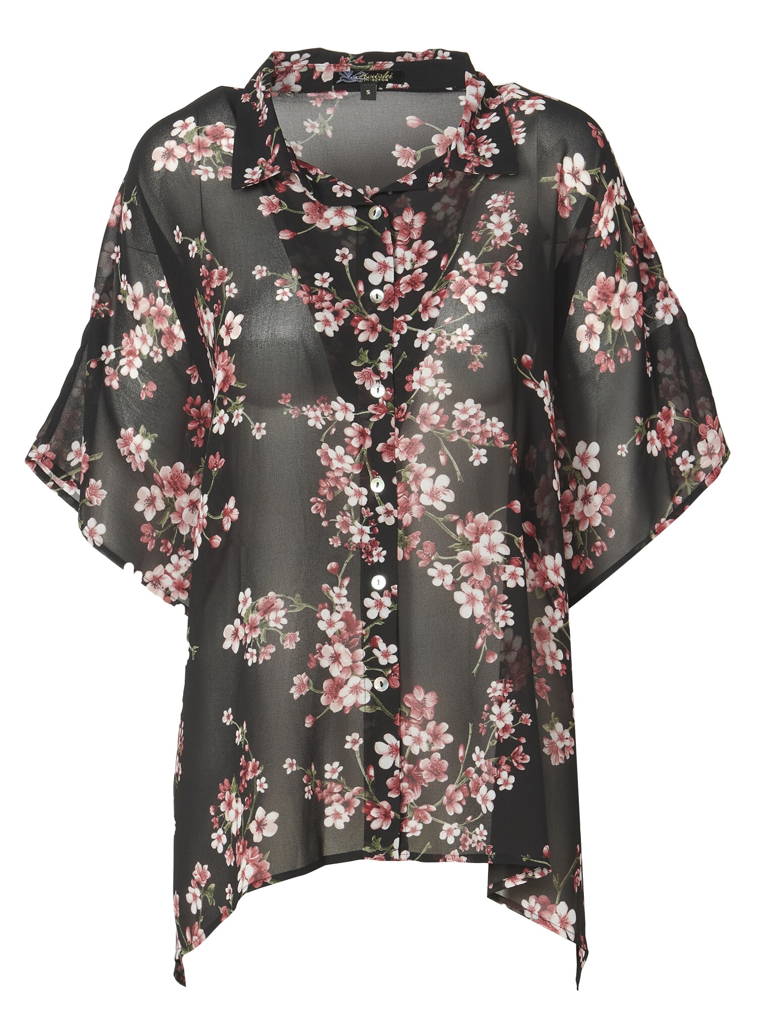 KOROSHI Blusa rosa / negro / blanco