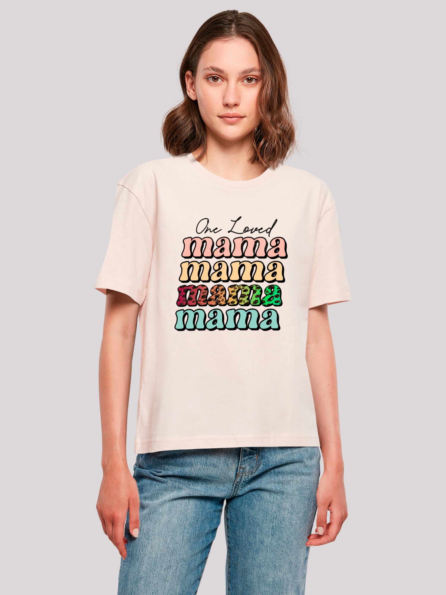 Thumbnail - F4NT4STIC T-Shirt Mothers Day Mama Typography Leopard Print Pastel