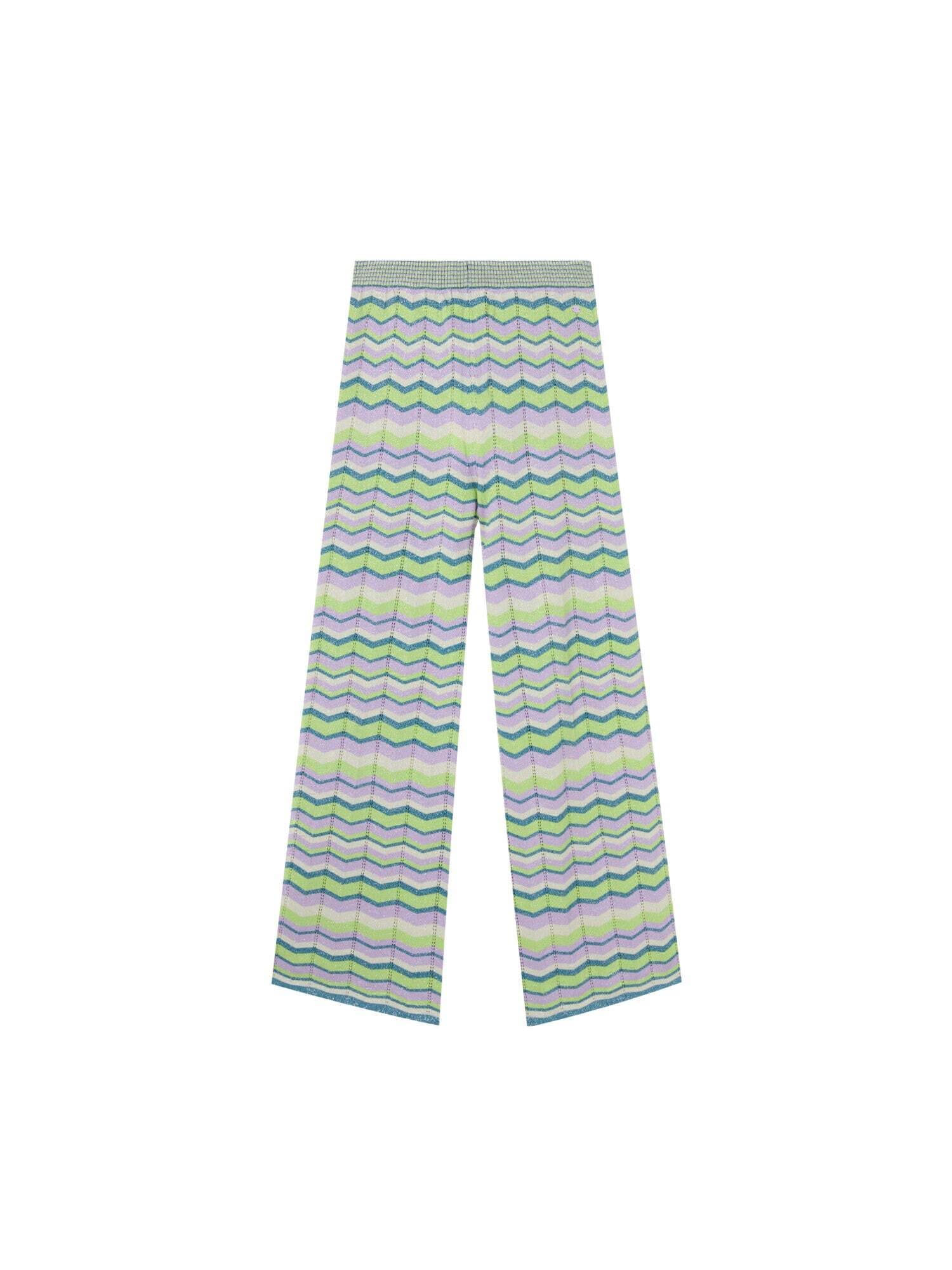 Scalpers Pantaloni Ziggy verde limetă / verde închis / lila / mov deschis