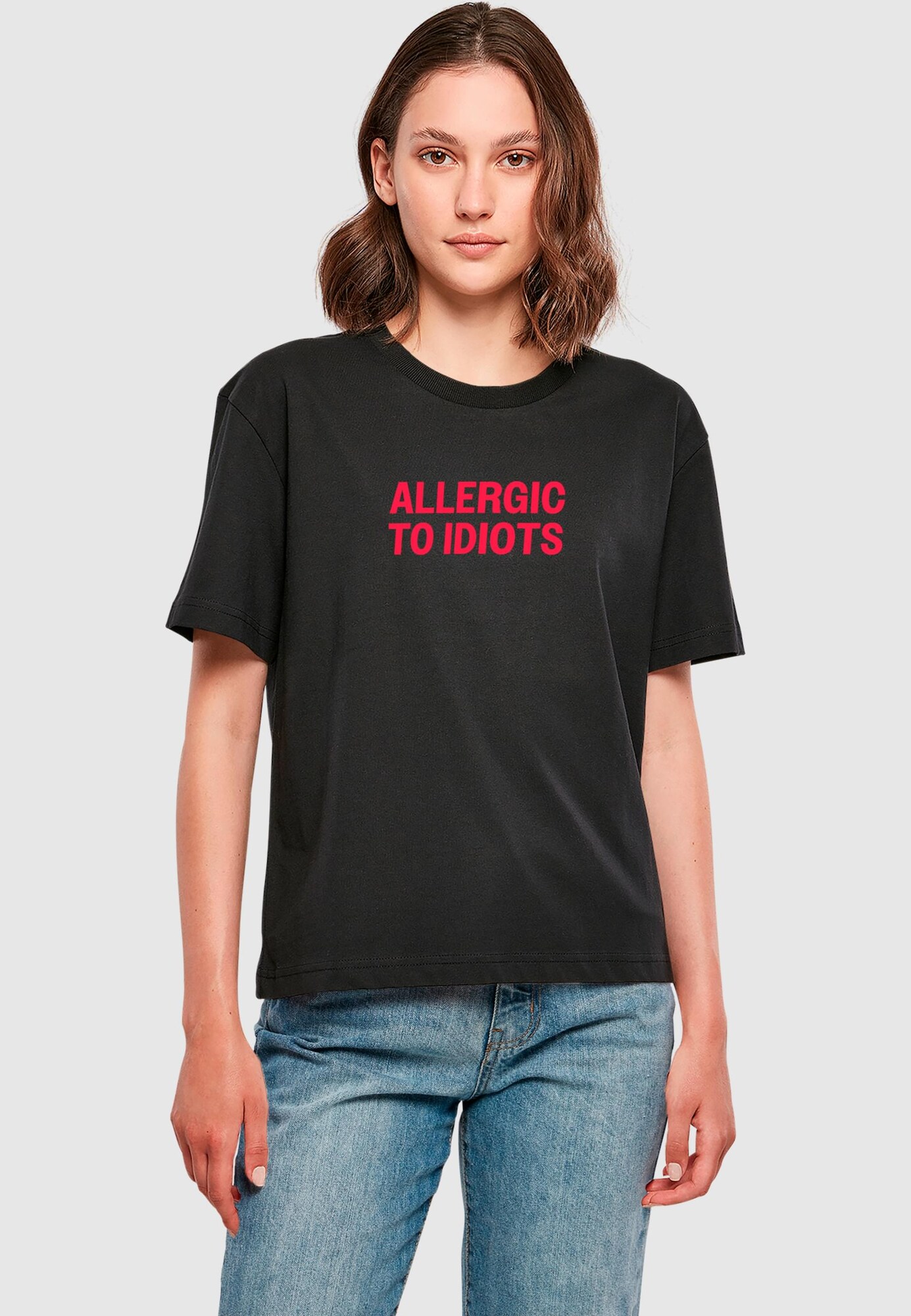 Thumbnail - Shirt 'Allergic To Idiots'