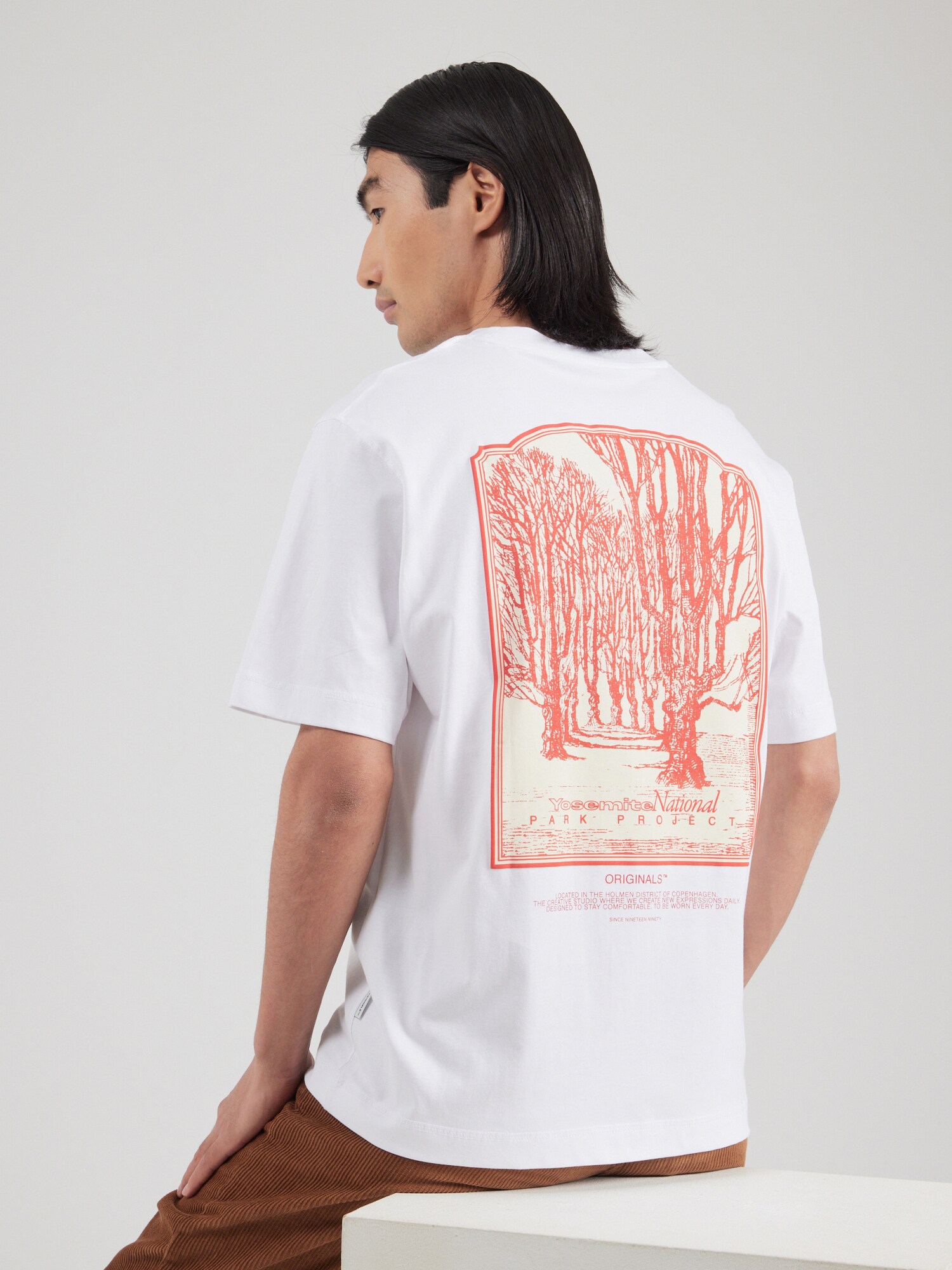 JACK & JONES Póló 'JORRIDGEWOOD'  elefántcsont / narancsvörös / fehér termék 2. képe