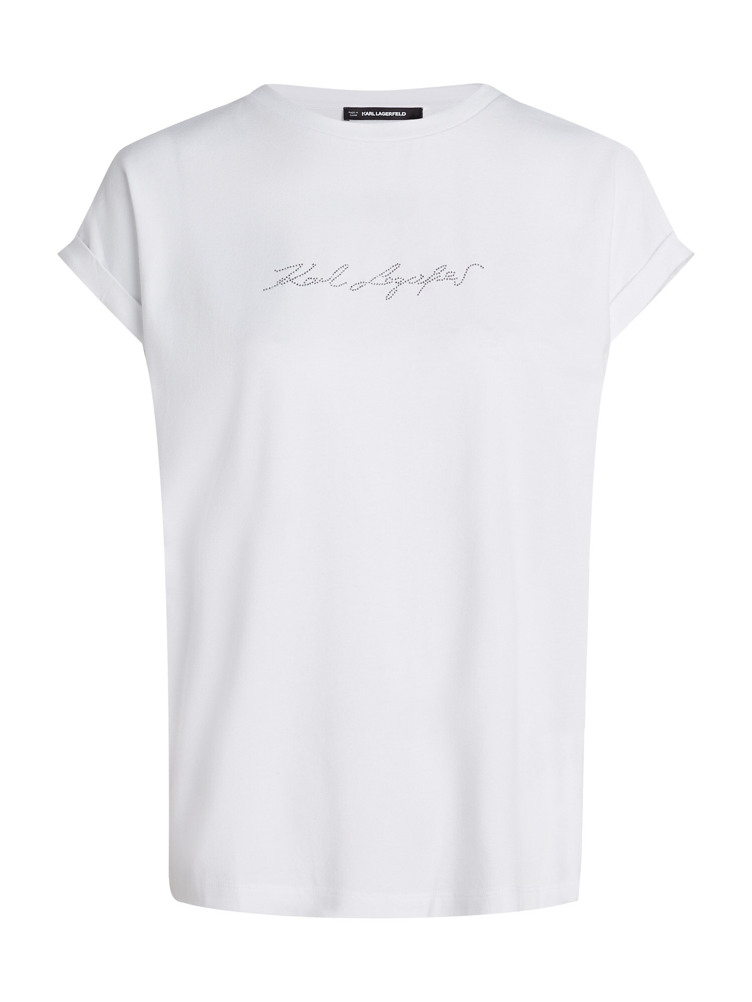 Karl Lagerfeld Póló ' KARL SIGNATURE T-SHIRT MIT STRASS '  fehér akciós termékkép 1