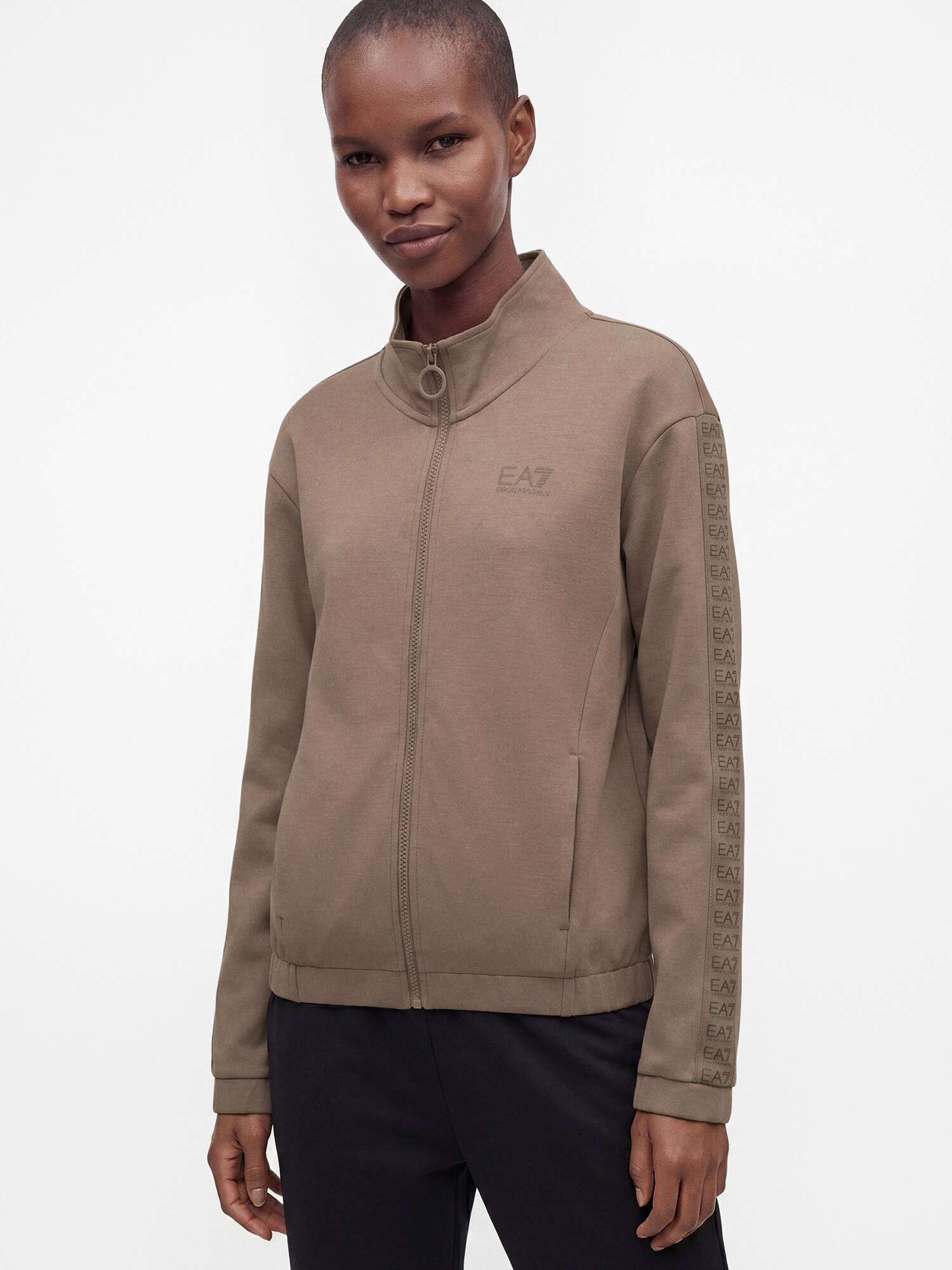 EA7 Emporio Armani Sudadera con cremallera  marrón / marrón claro – imagen 4
