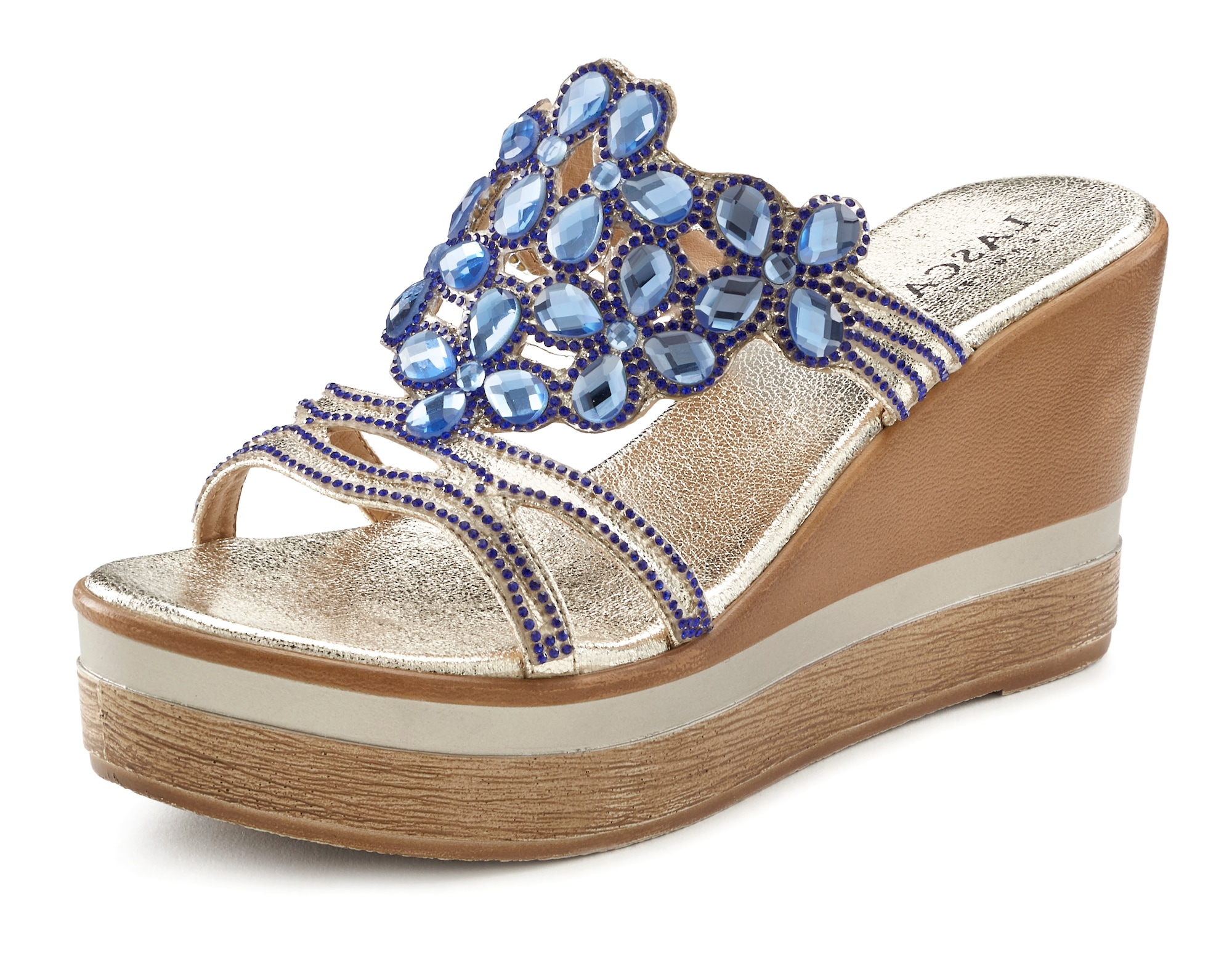 Lascana LASCANA Pantolette blau / gold