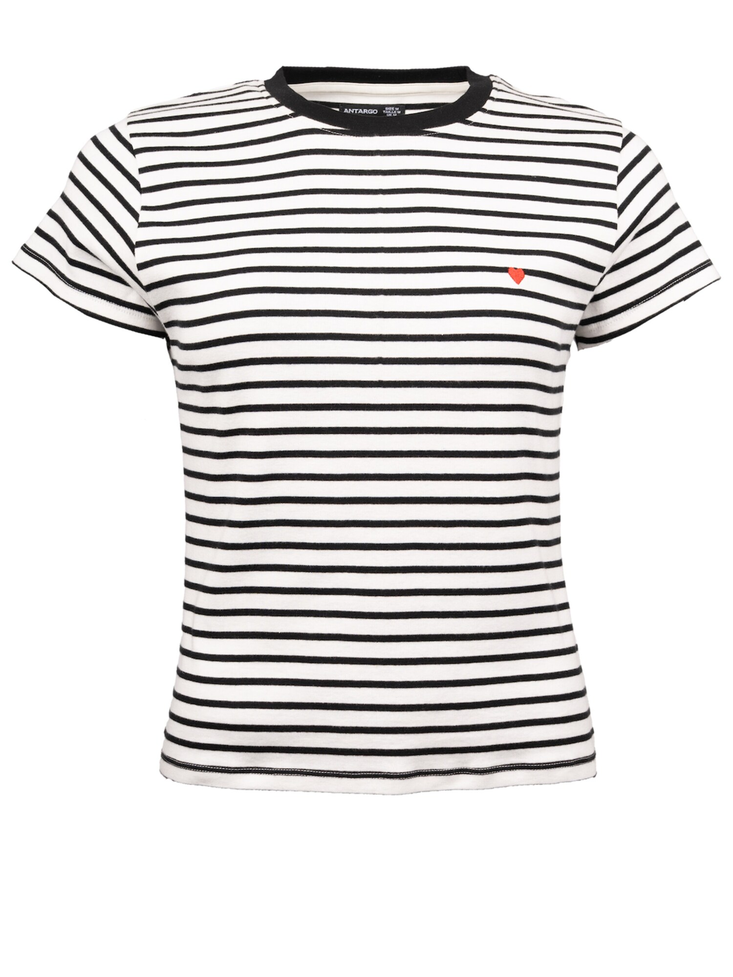 Antargo Majica 'Women´s Stripes & Heart T-Shirt' crna