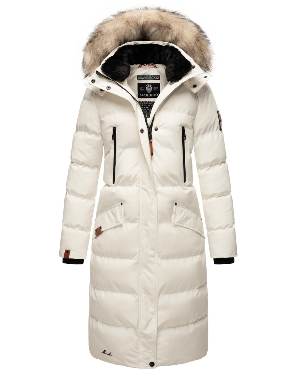 Vinterkappa 'Schneesternchen' beige / svart / vit