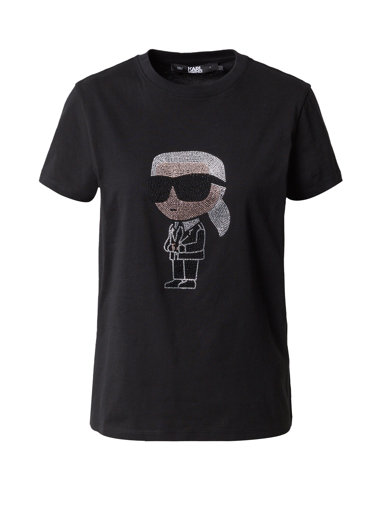 Karl Lagerfeld Póló 'Ikonik'  fekete / ezüst / átlátszó akciós termékkép 1