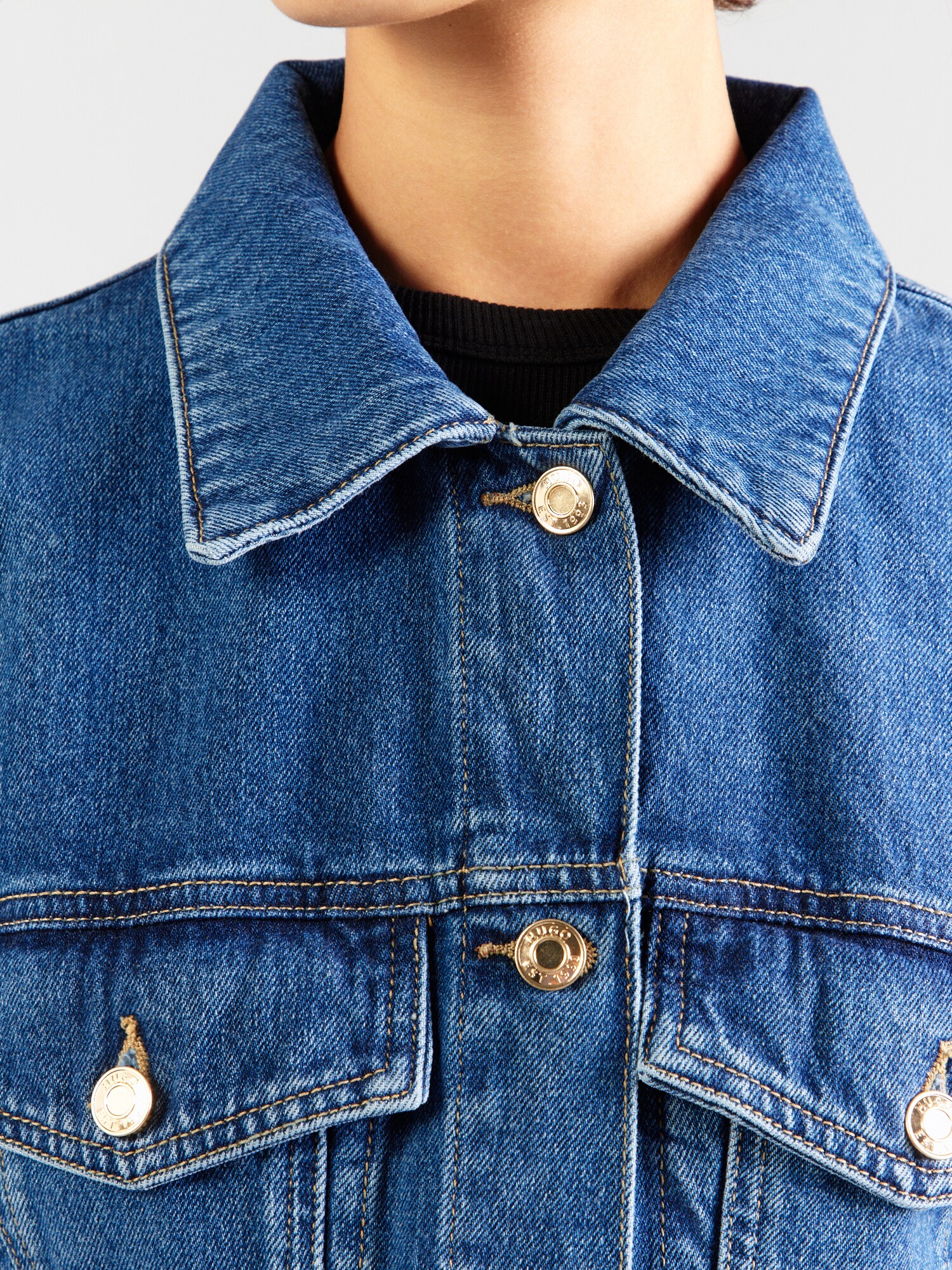 HUGO Prechodná bunda  modrá denim (obrázok 5)