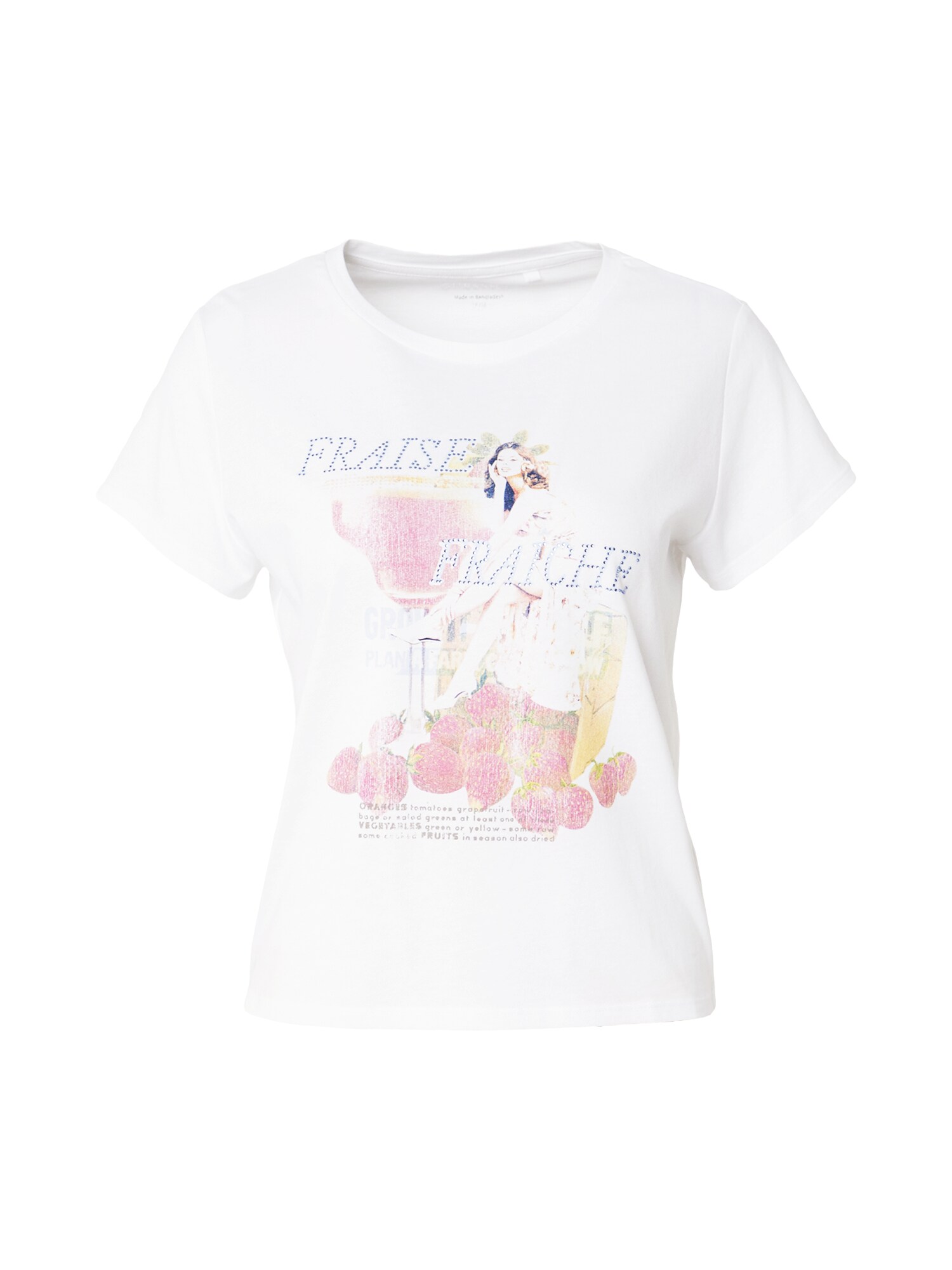 GUESS Tricou crem / magenta / alb