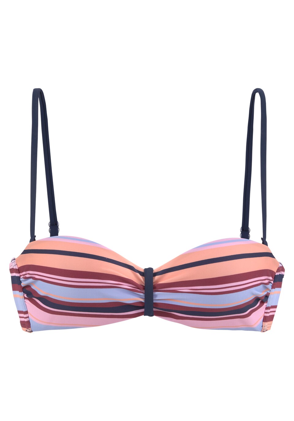 Bikiniöverdel marinblå / aprikos / rosa