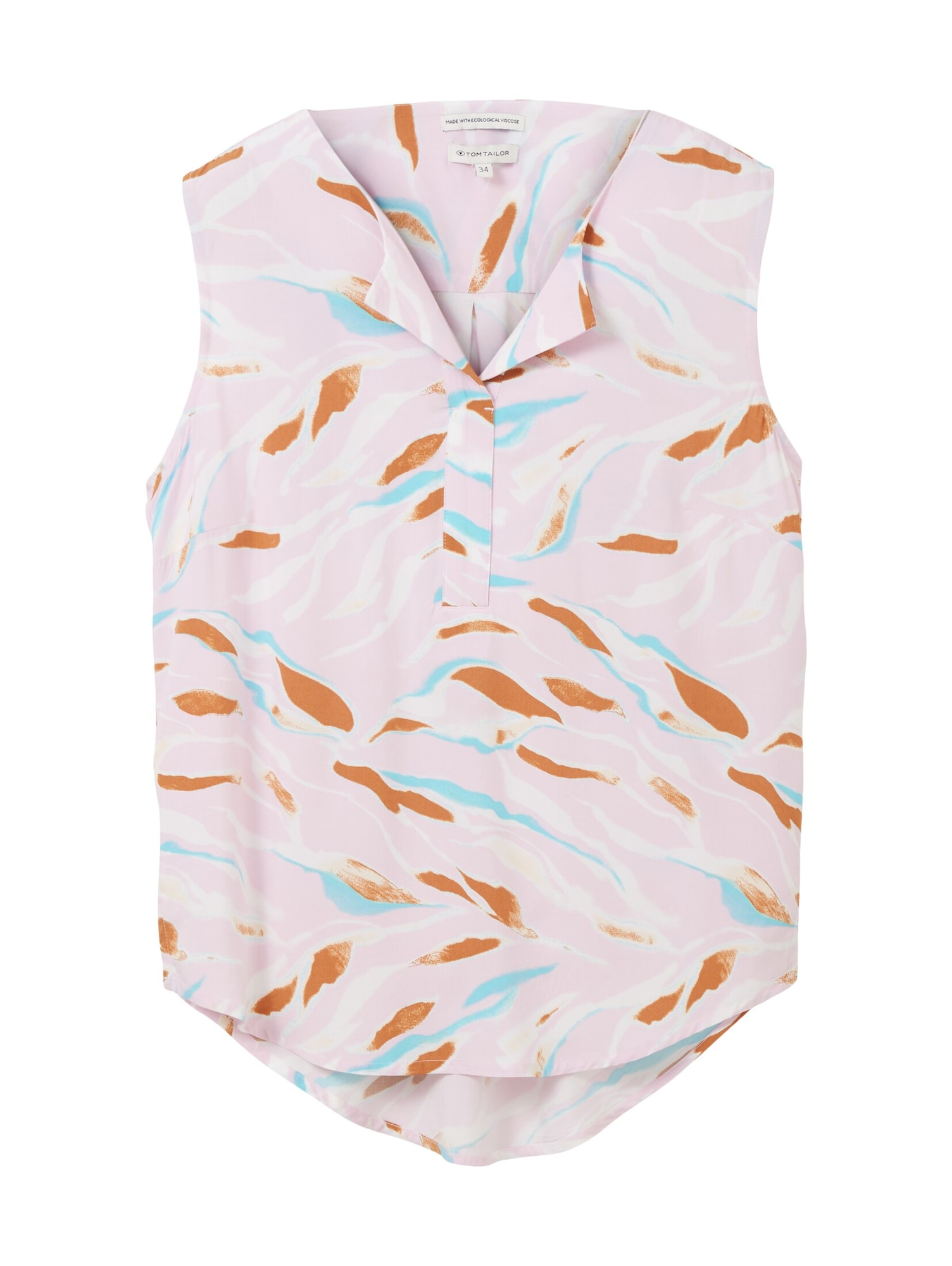 Tom Tailor TOM TAILOR Bluse cyanblau / ocker / rosa / naturweiß