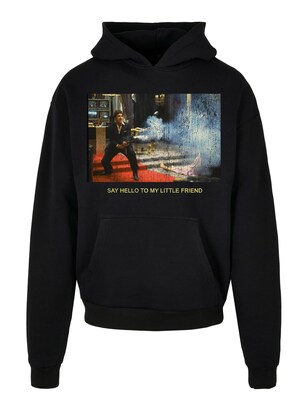 mister tee Sweatshirt ‘Scarface Little Friend’ Lichtblauw / Geel / Donkeroranje / Zwart