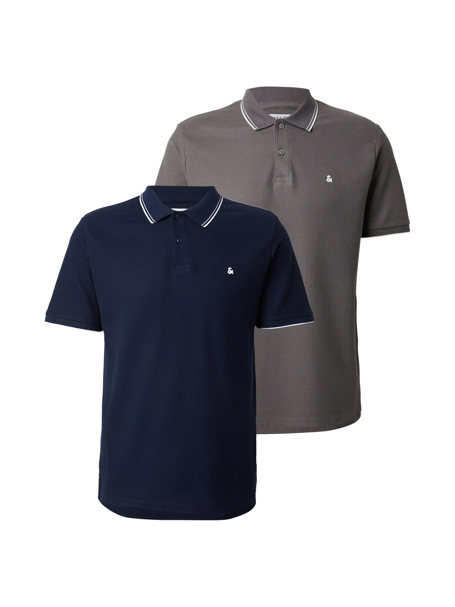 JACK & JONES Tričko 'JJEAUSTIN' tmavomodrá / dymovo šedá / biela