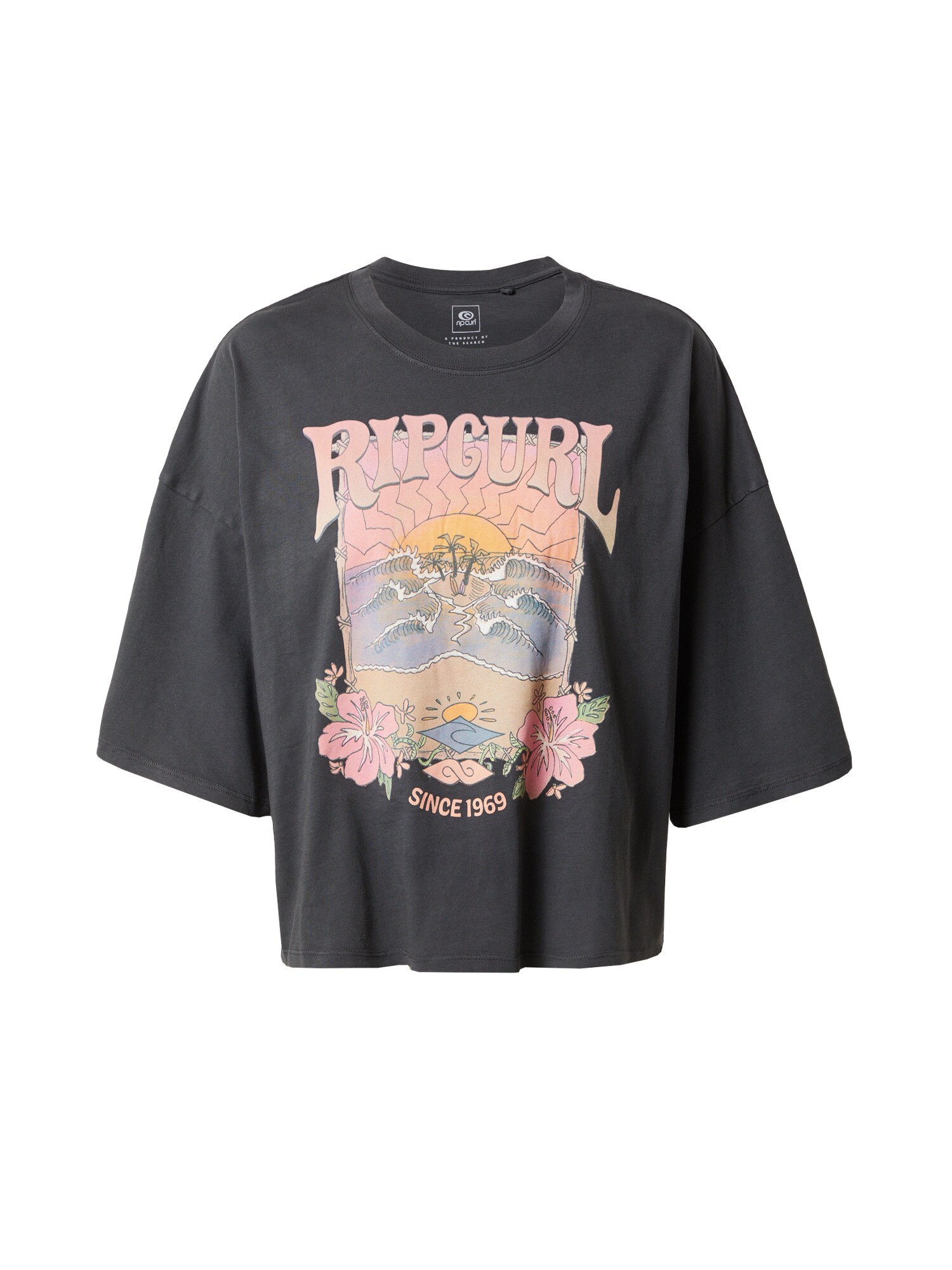 RIP CURL Sportiniai marškinėliai šviesiai violetinė / abrikosų spalva / juoda / balta
