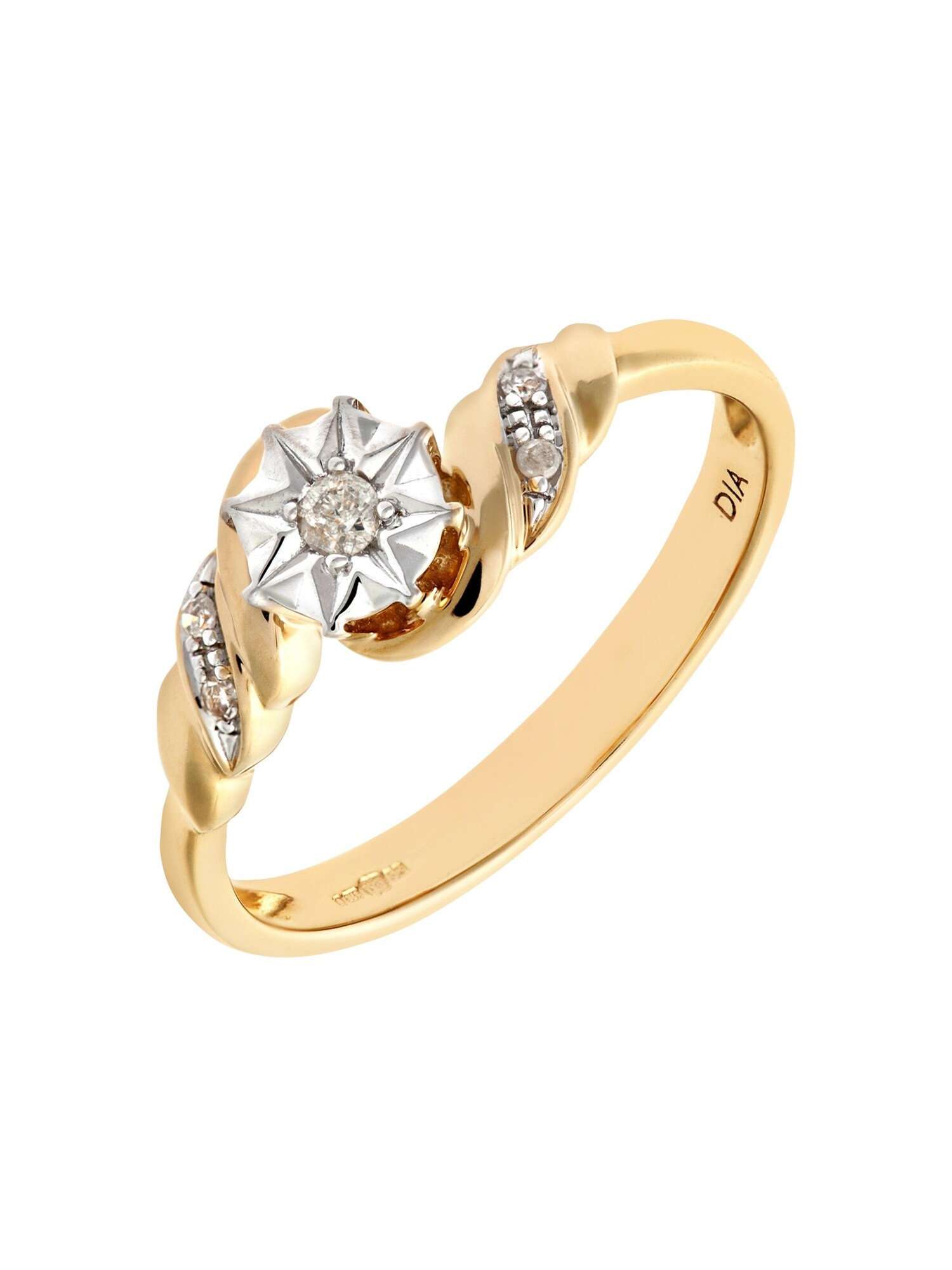 DIAMANT LETERNEL Prsten 'Ring aus 375 Weißgold mit Diamant' zlatna