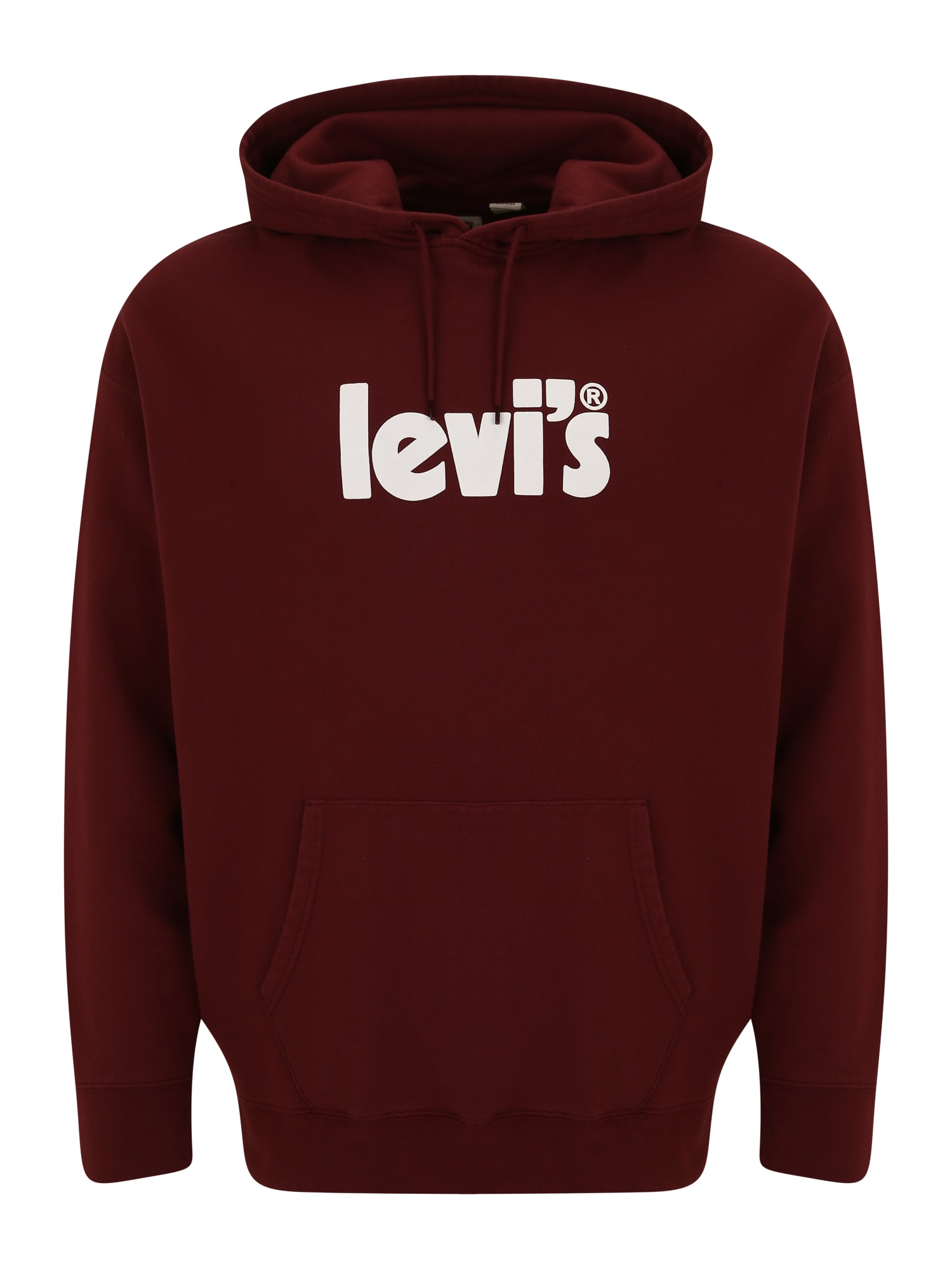 Levi's® Big & Tall Megztinis be užsegimo 'BIG RELAXED GRAPHIC PO NEUTRALS' vyšninė spalva / balta