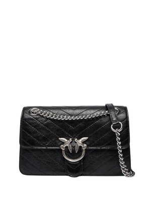 PINKO Bolso de hombro 'Love One Light Mini Vitello Wr'  negro