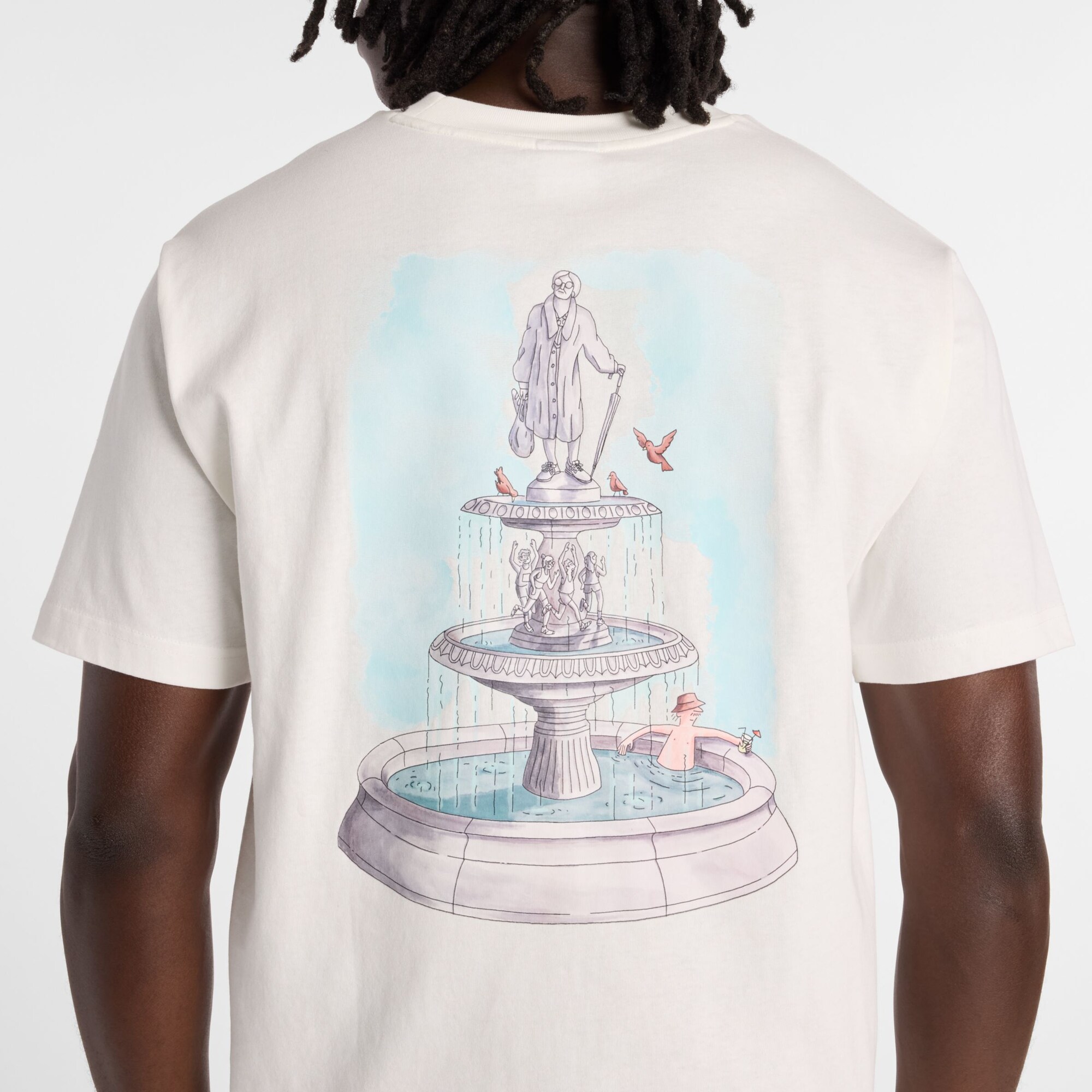 New balance Camiseta 'Fountain'  azul claro / lila / blanco – imagen 4