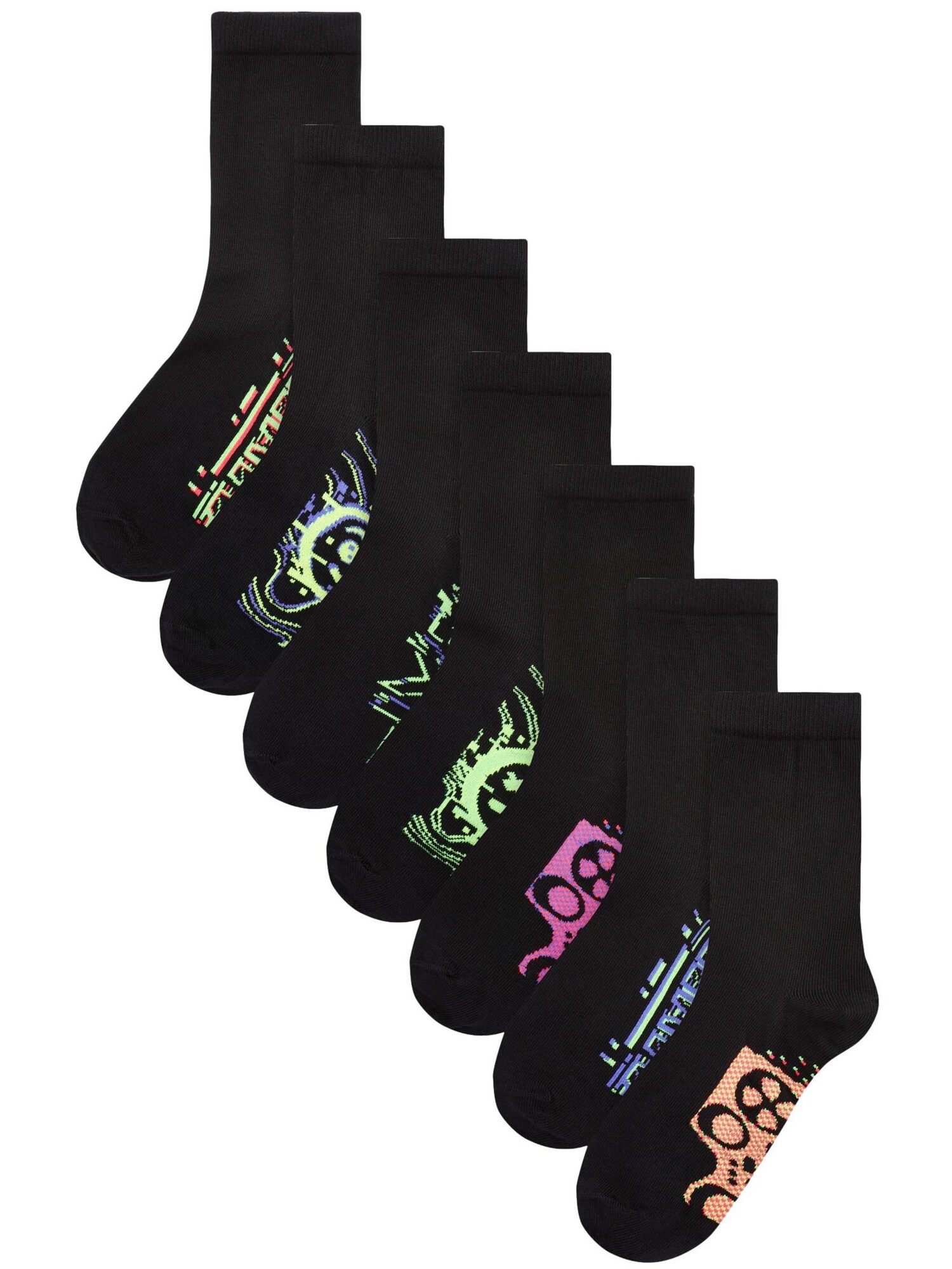 Next Șosete  azuriu / verde deschis / roz / negru