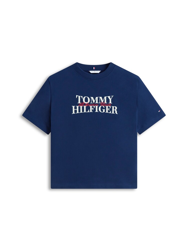 TOMMY HILFIGER T-Shirt 'CLASSIC' Damen Größe S navy / knallrot / weiß