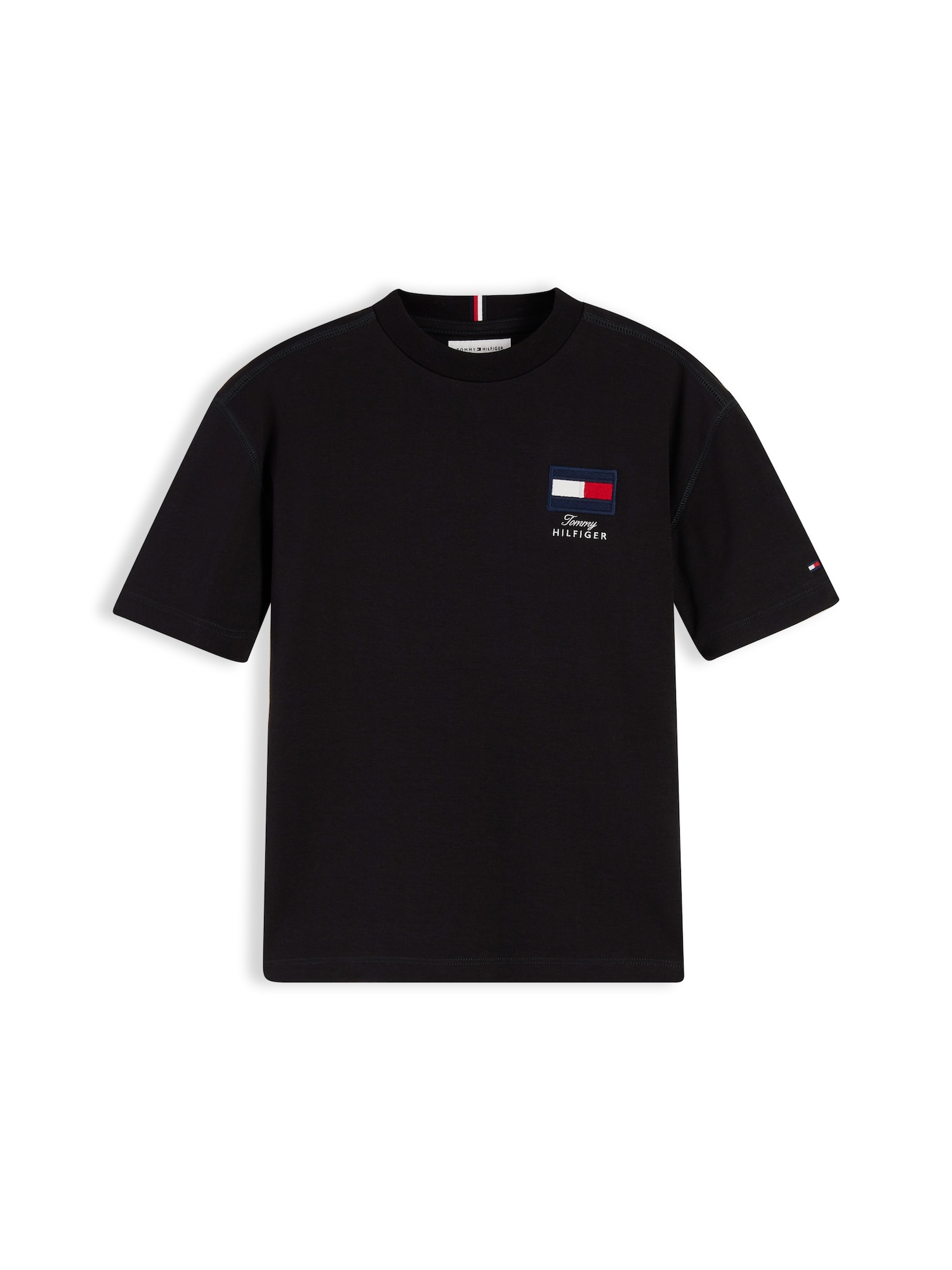 TOMMY HILFIGER Tricou bleumarin / sângeriu / negru / alb