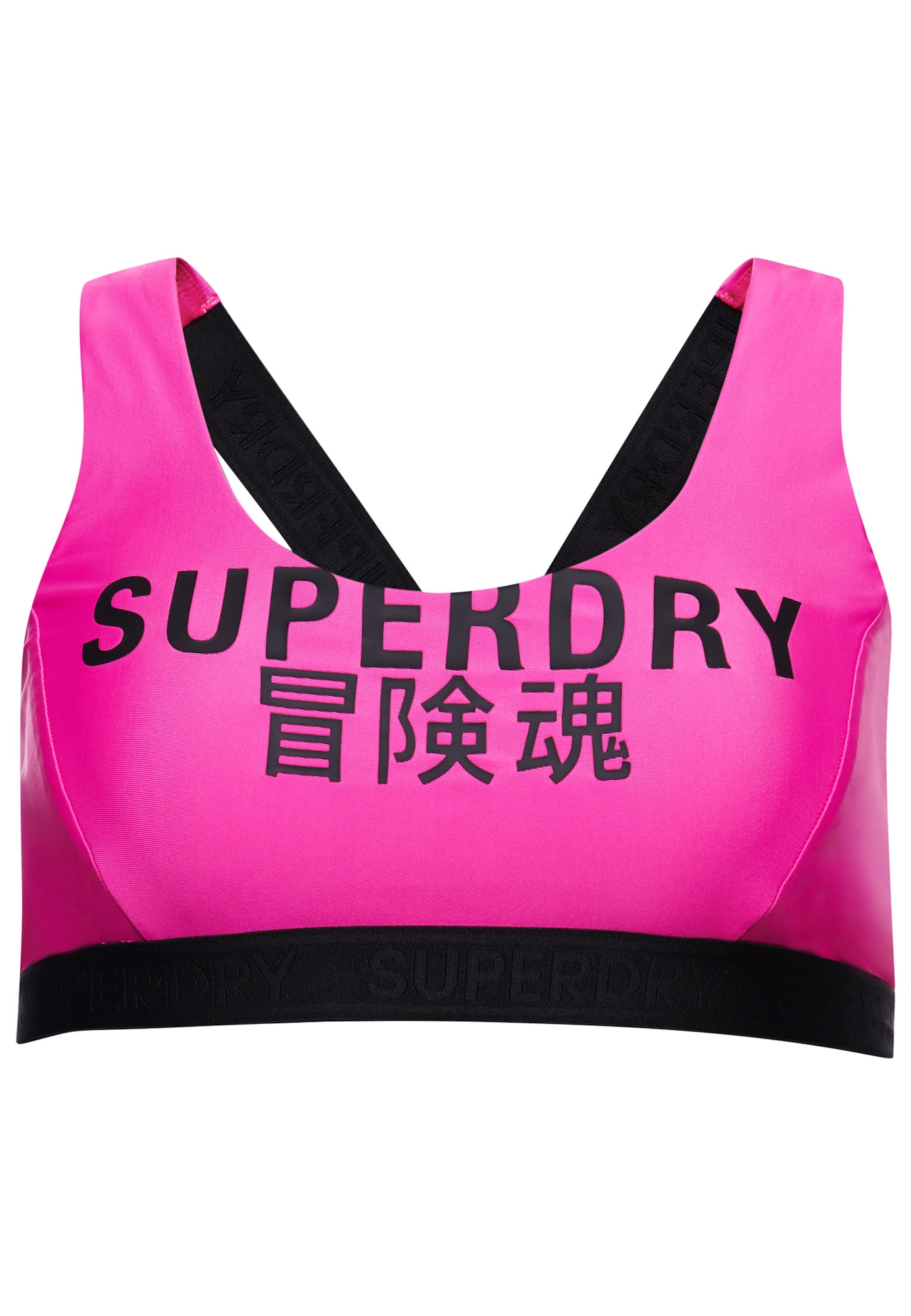 Superdry Bikinio viršutinė dalis rožinė / juoda