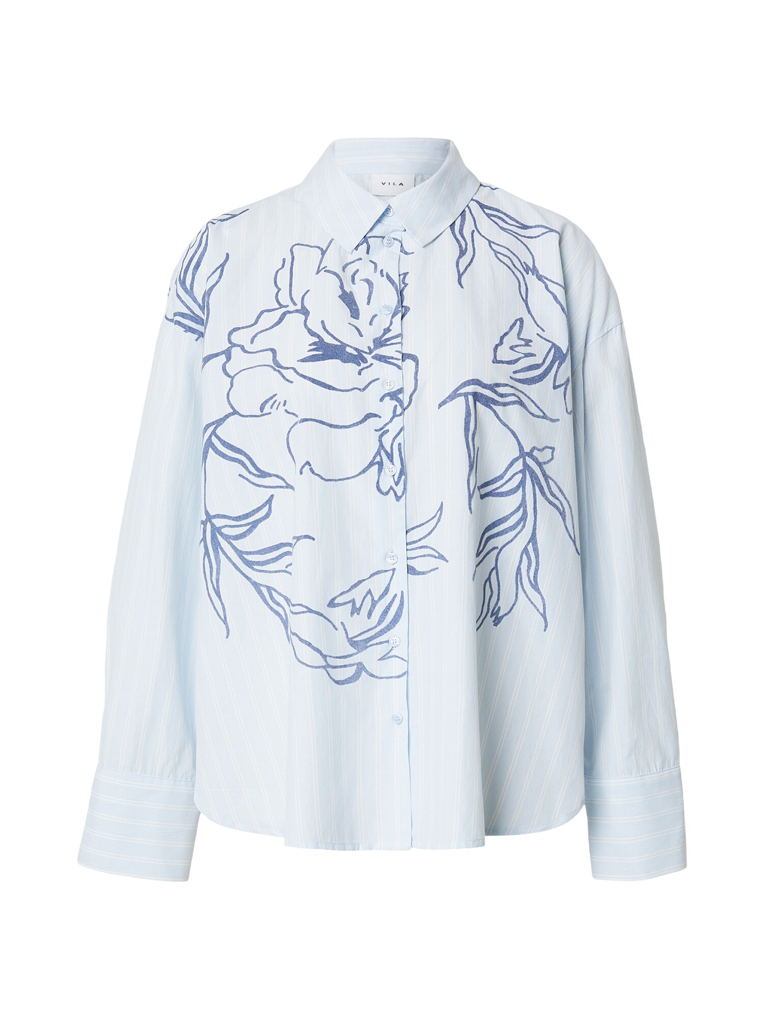 Vila Blouse 'Viflorina' Lichtblauw / Wit