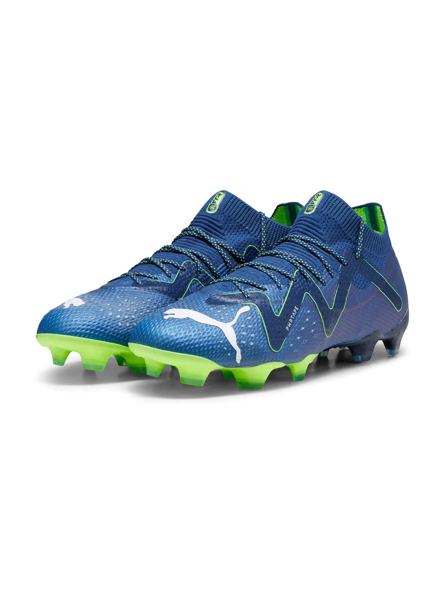 PUMA Футболни обувки 'Future Ultimate'  нейви синьо / светлозелено / бяло