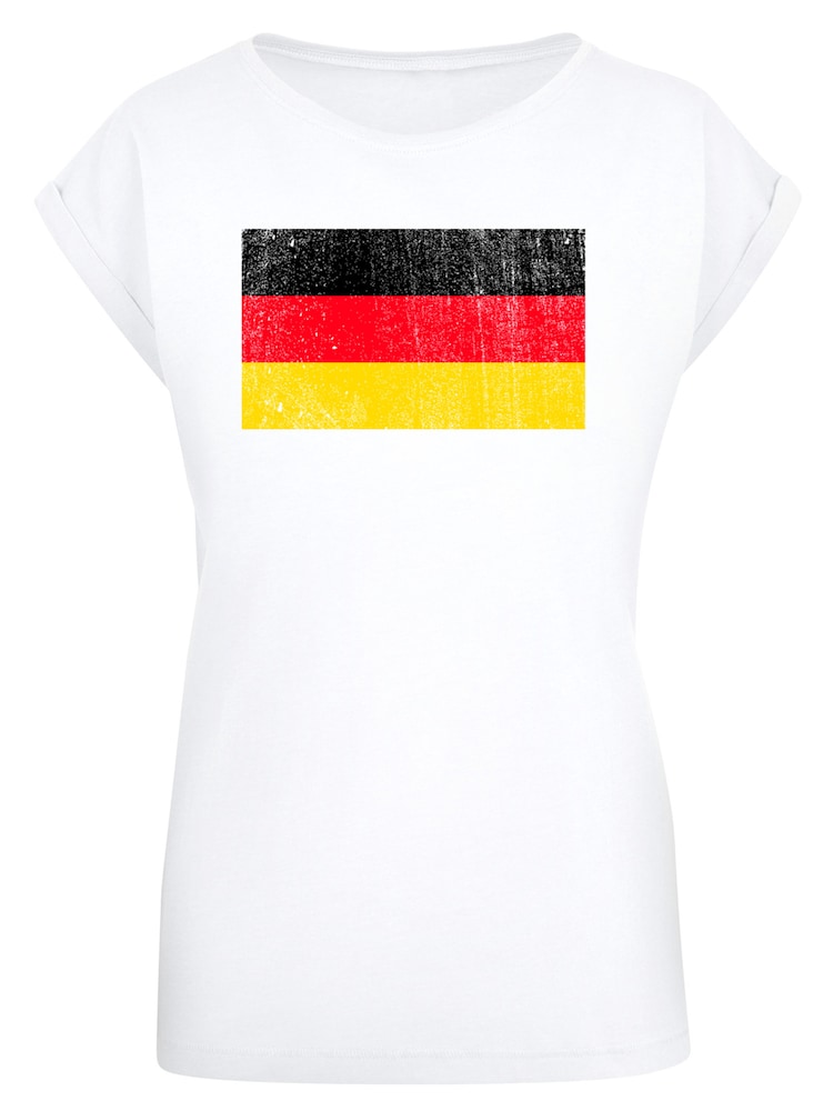 F4NT4STIC Shirt 'Germany Deutschland Flagge distressed' Damen Größe XL gelb / rot / schwarz / weiß